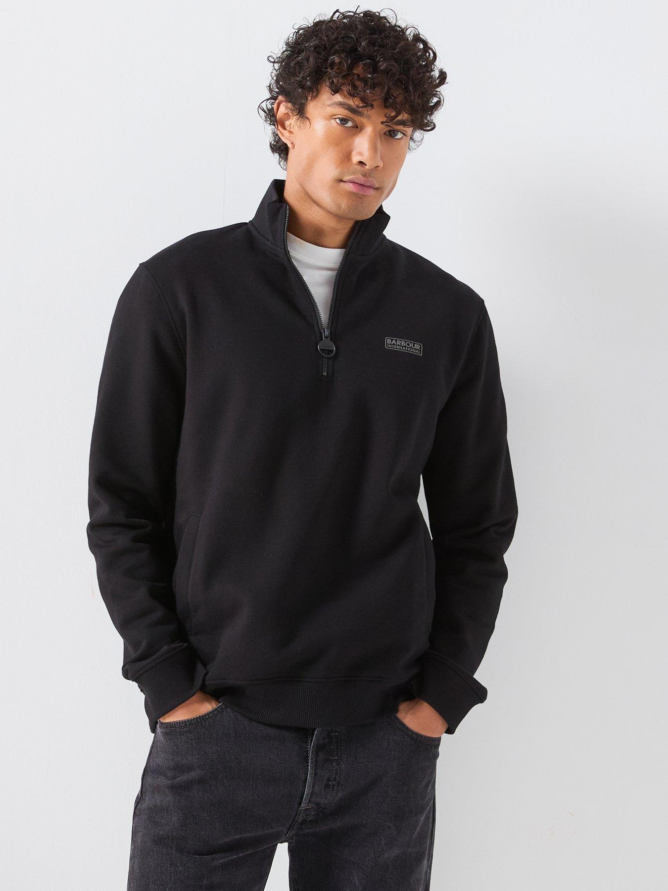 Barbour International International Essential 1/4 Zip Sweat, Black, Size Xl, Men