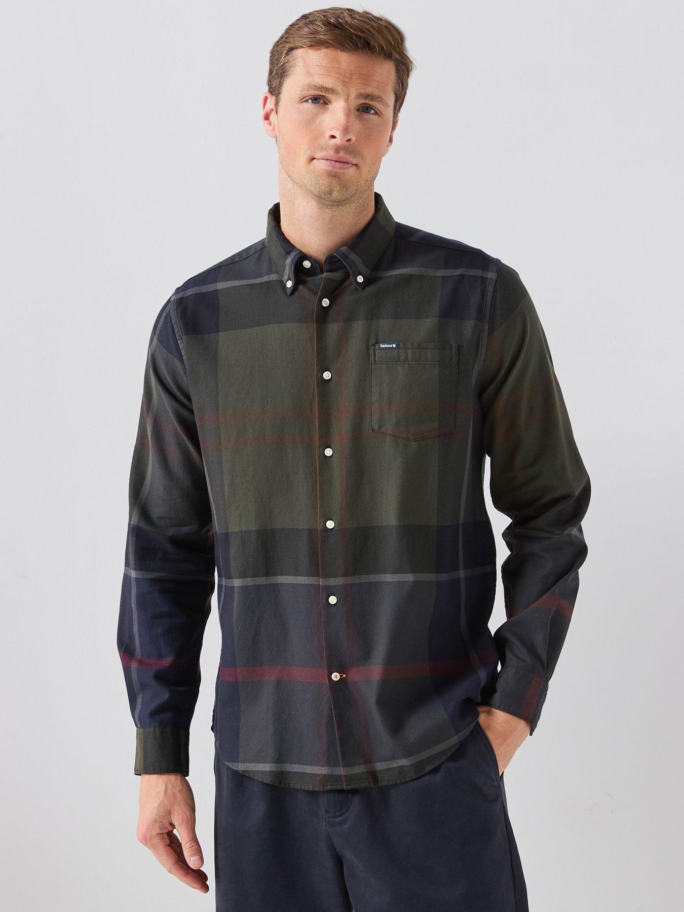 Barbour Dunoon Shadow Tartan Tailored Shirt, Green, Size Xl, Men