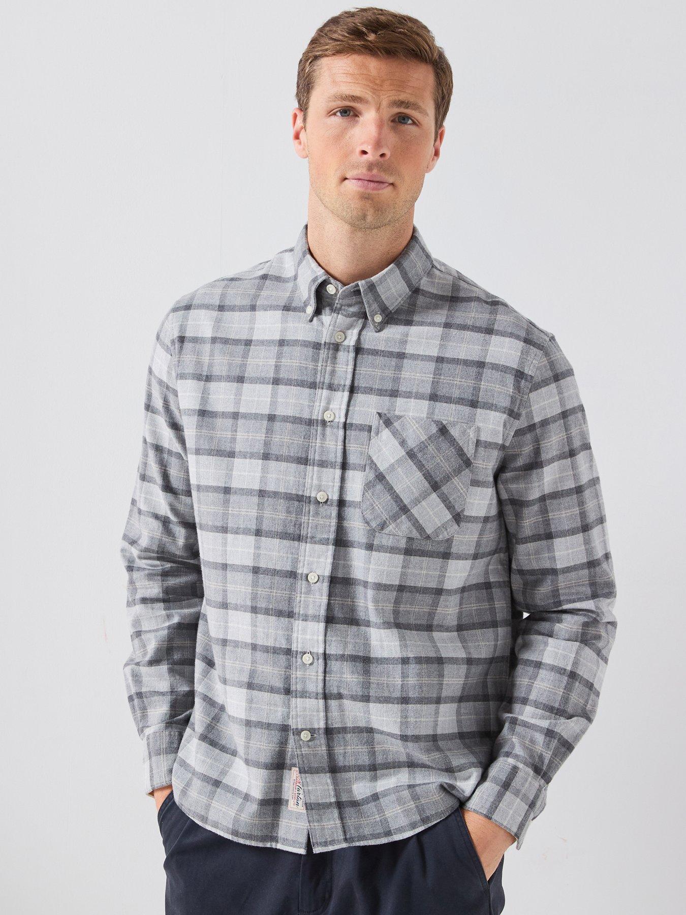 Barbour Mineral Tartan Regular Fit Shirt, Grey, Size M, Men