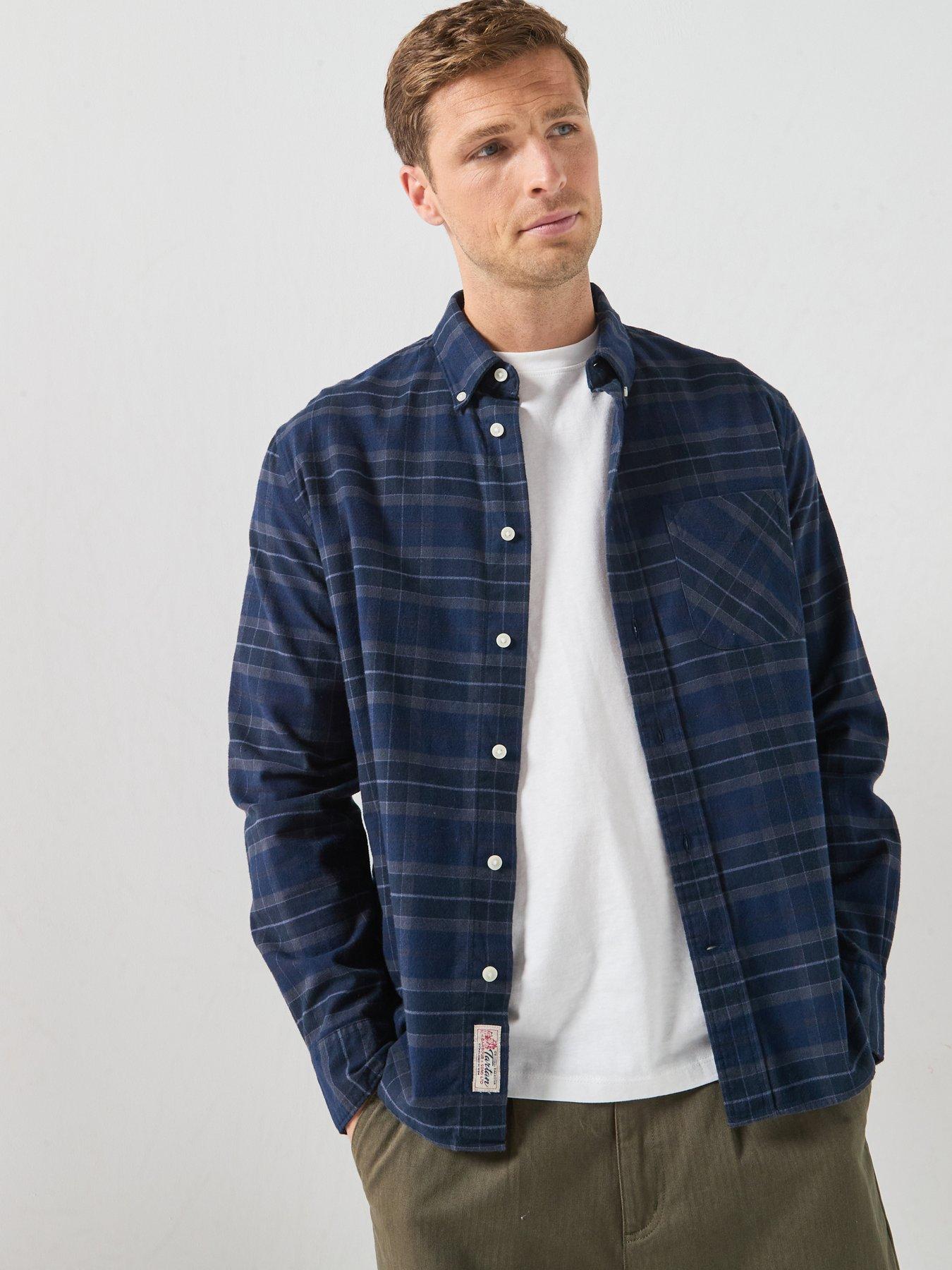 Barbour Mineral Tartan Regular Fit Shirt, Navy, Size 2Xl, Men