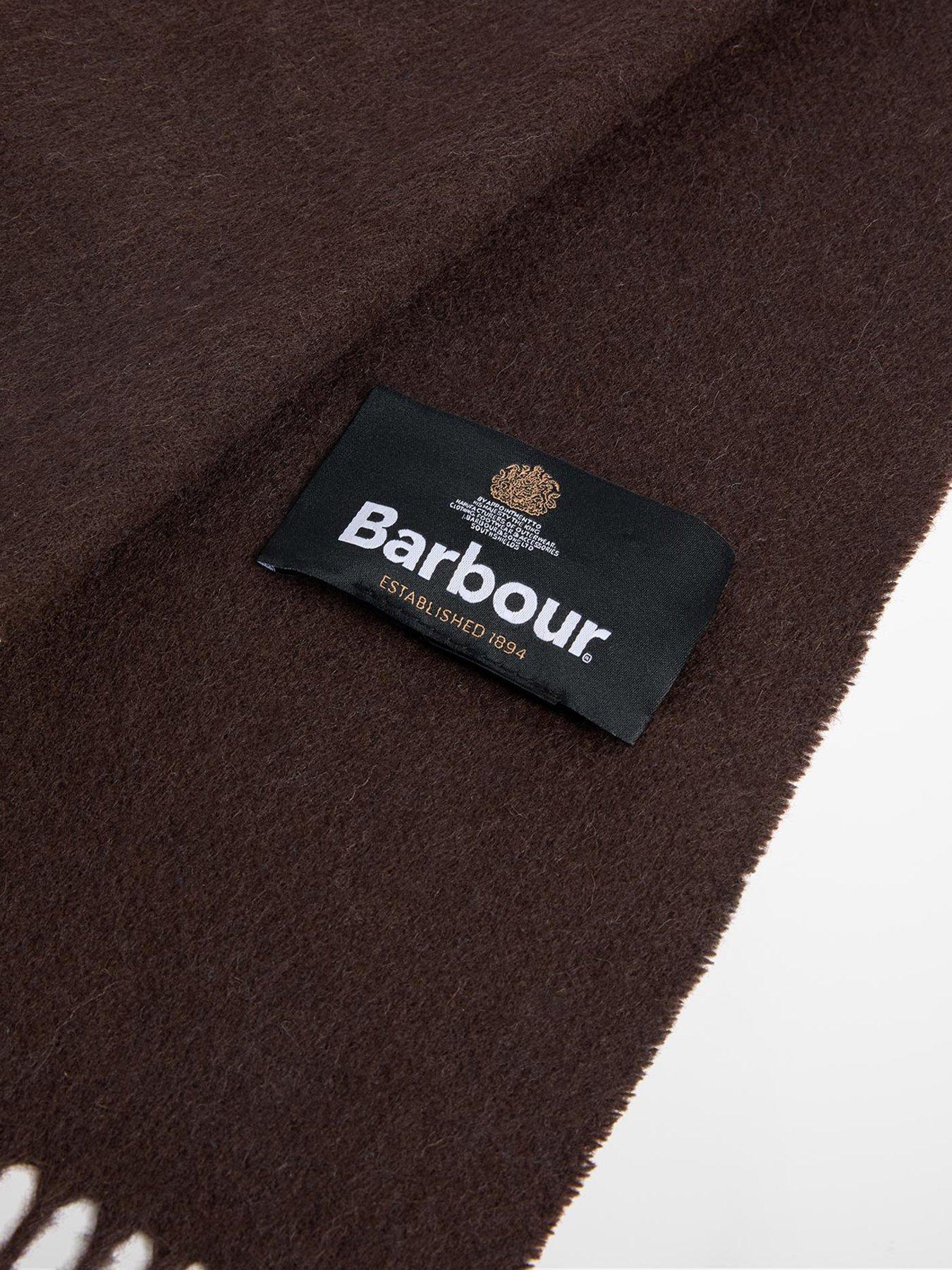 Image 2 of 3 of Barbour Plain Lambswool Scarf - Brown