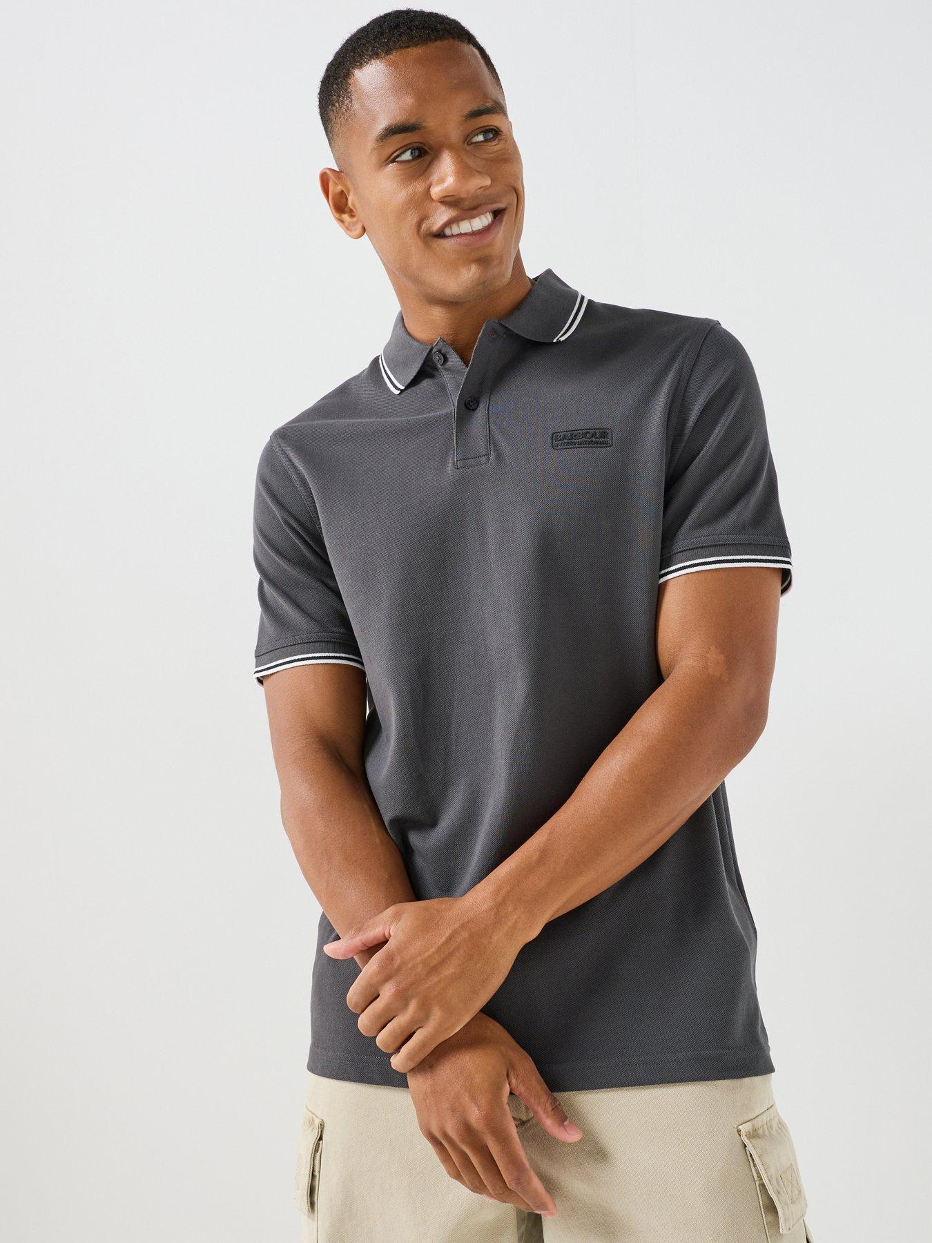 Barbour International International Evan Tipped Polo Shirt, Grey, Size 2Xl, Men