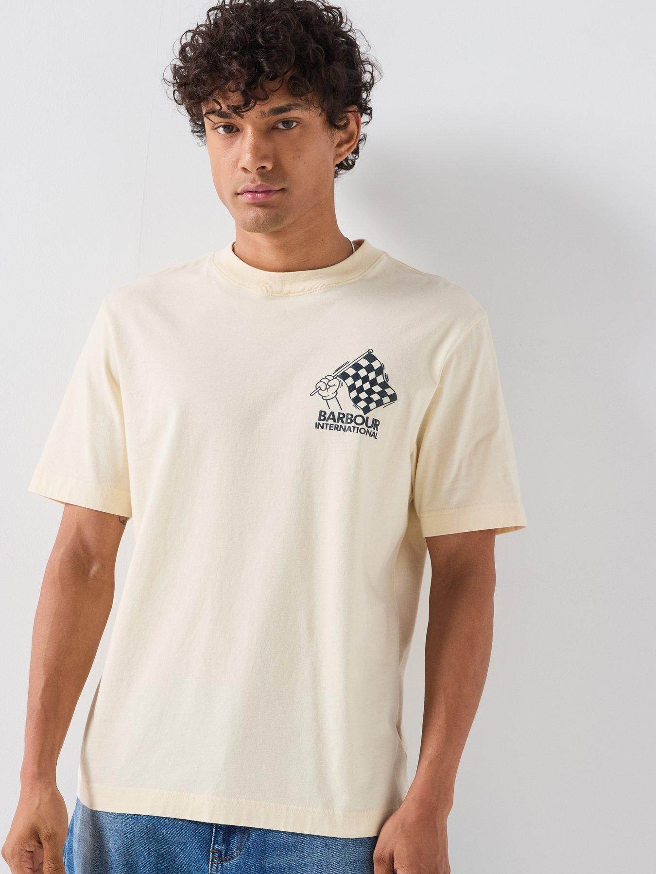 Image 2 of 6 of Barbour International International Herman Back Graphic Relaxed T-Shirt - Cream
