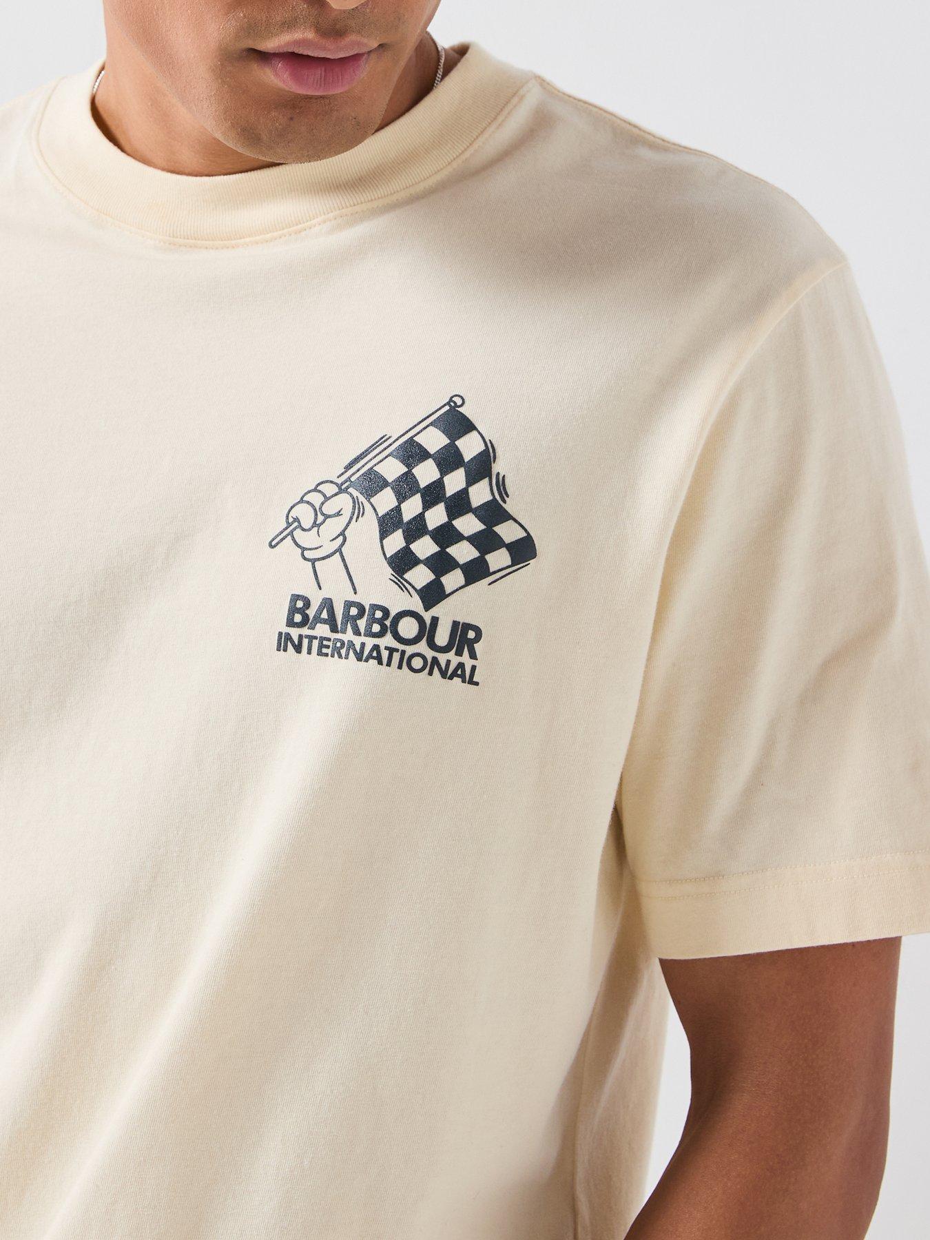Image 4 of 6 of Barbour International International Herman Back Graphic Relaxed T-Shirt - Cream