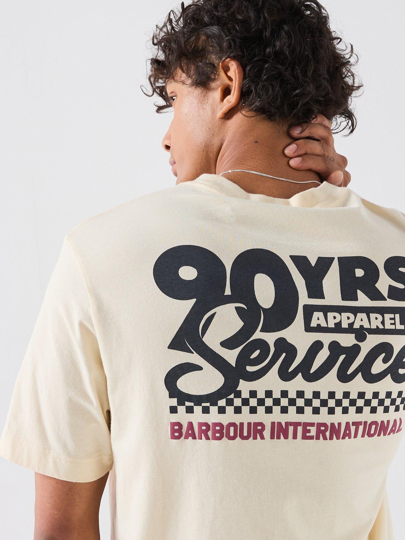 Image 5 of 6 of Barbour International International Herman Back Graphic Relaxed T-Shirt - Cream