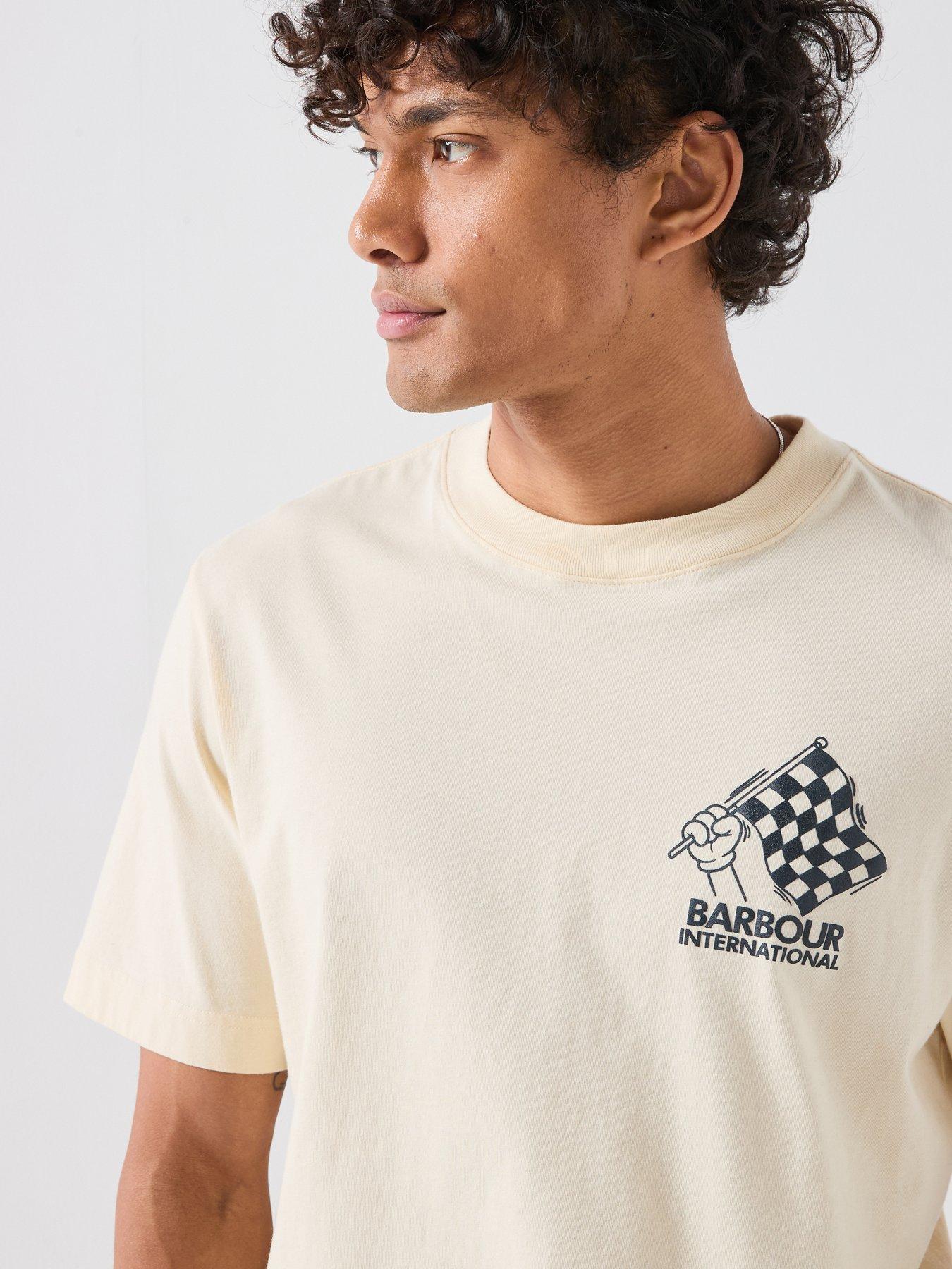 Image 6 of 6 of Barbour International International Herman Back Graphic Relaxed T-Shirt - Cream