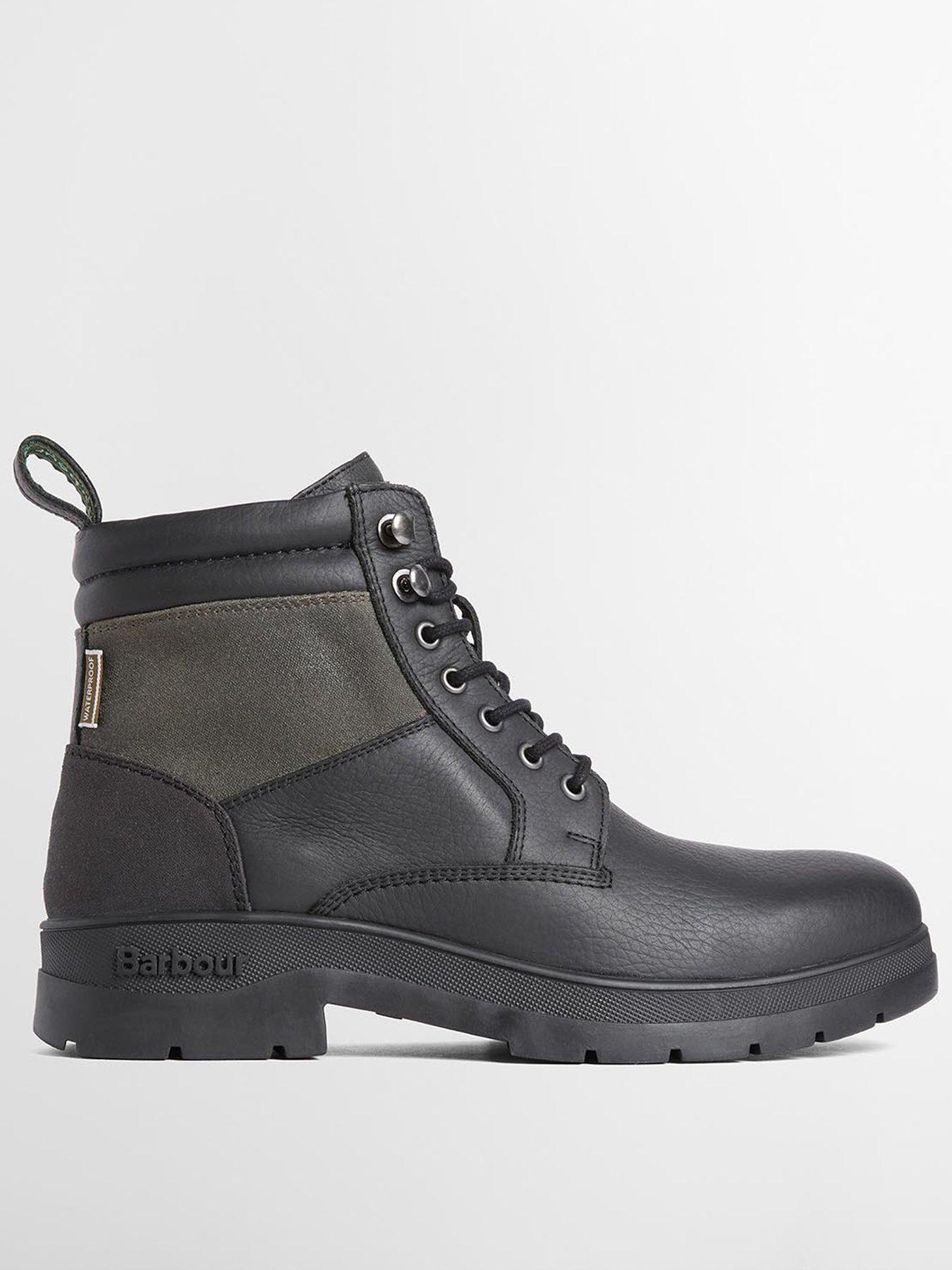 Barbour Mens Waterproof Leather Lace-Up Chukka Boots, Black, Size 9, Men