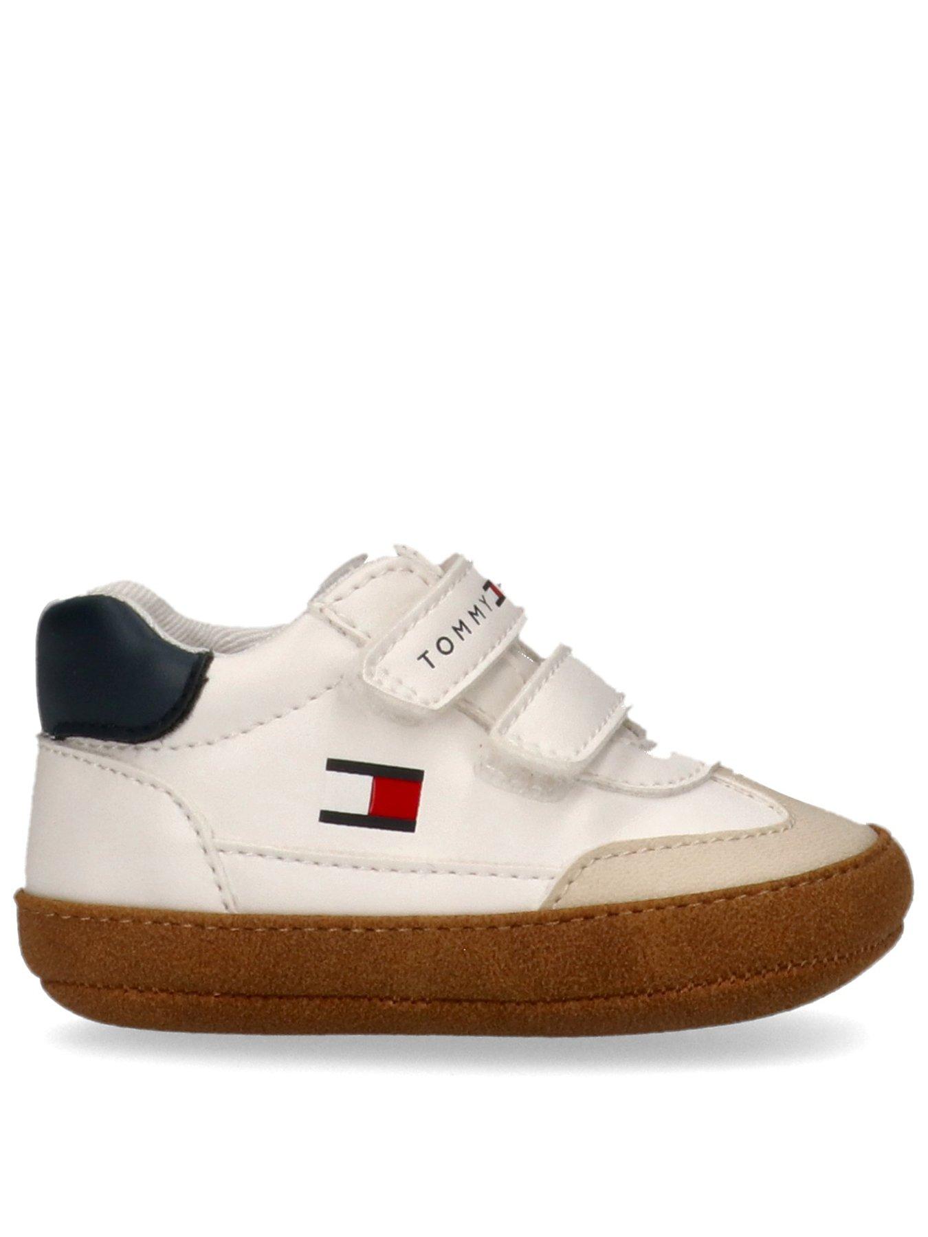 Tommy Hilfiger Flag Hook And Loop Trainers - Beige