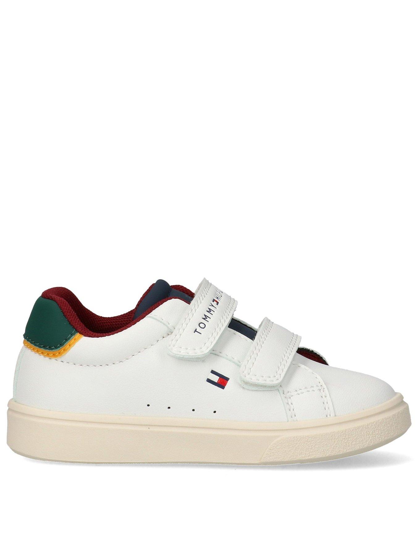 Tommy Hilfiger Boys Low Cut Quick Strap Trainers - White