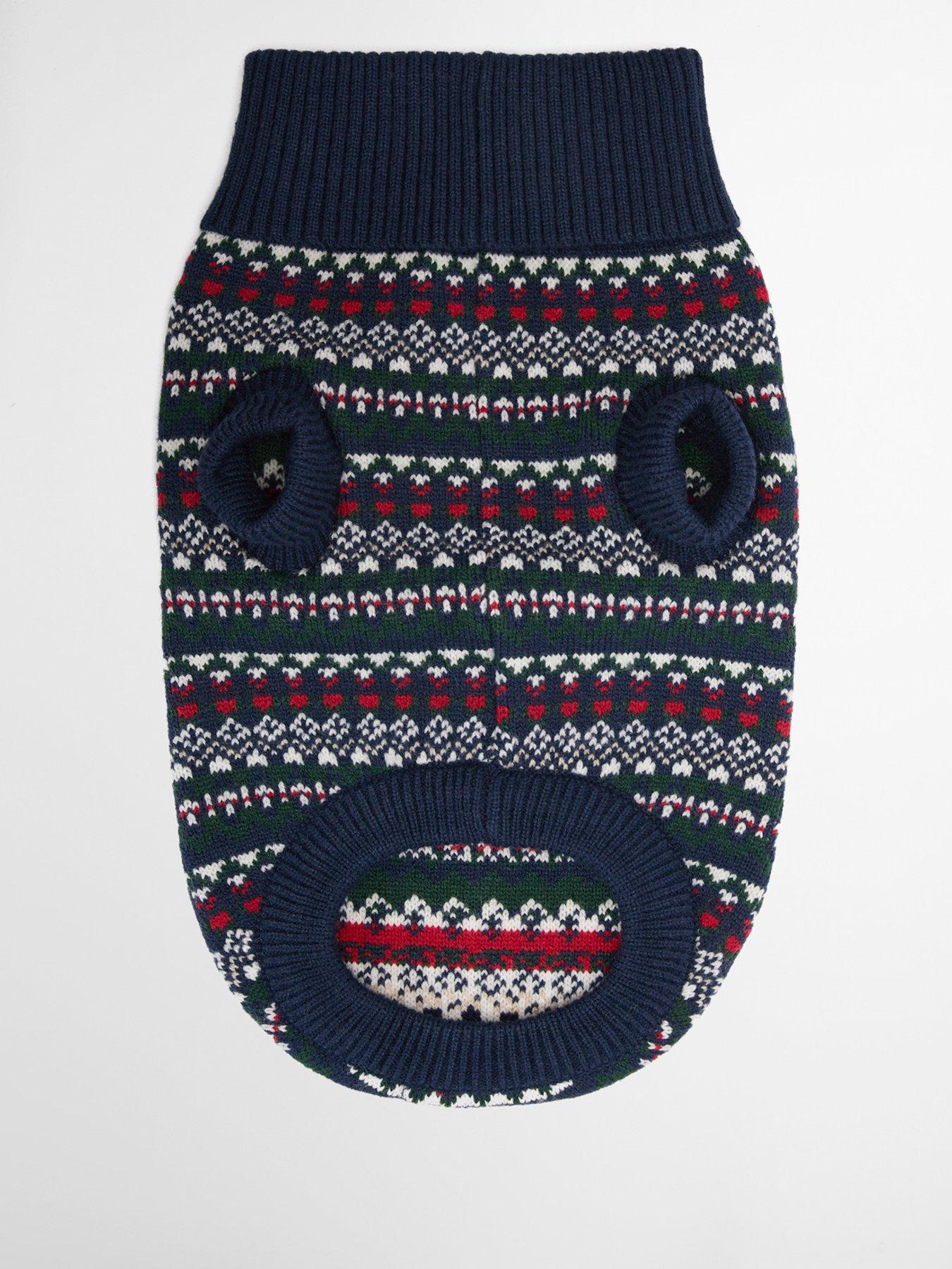 Image 3 of 5 of Barbour Dog Marlow Fairisle Ribbed Neck Dog Jumper - Navy
