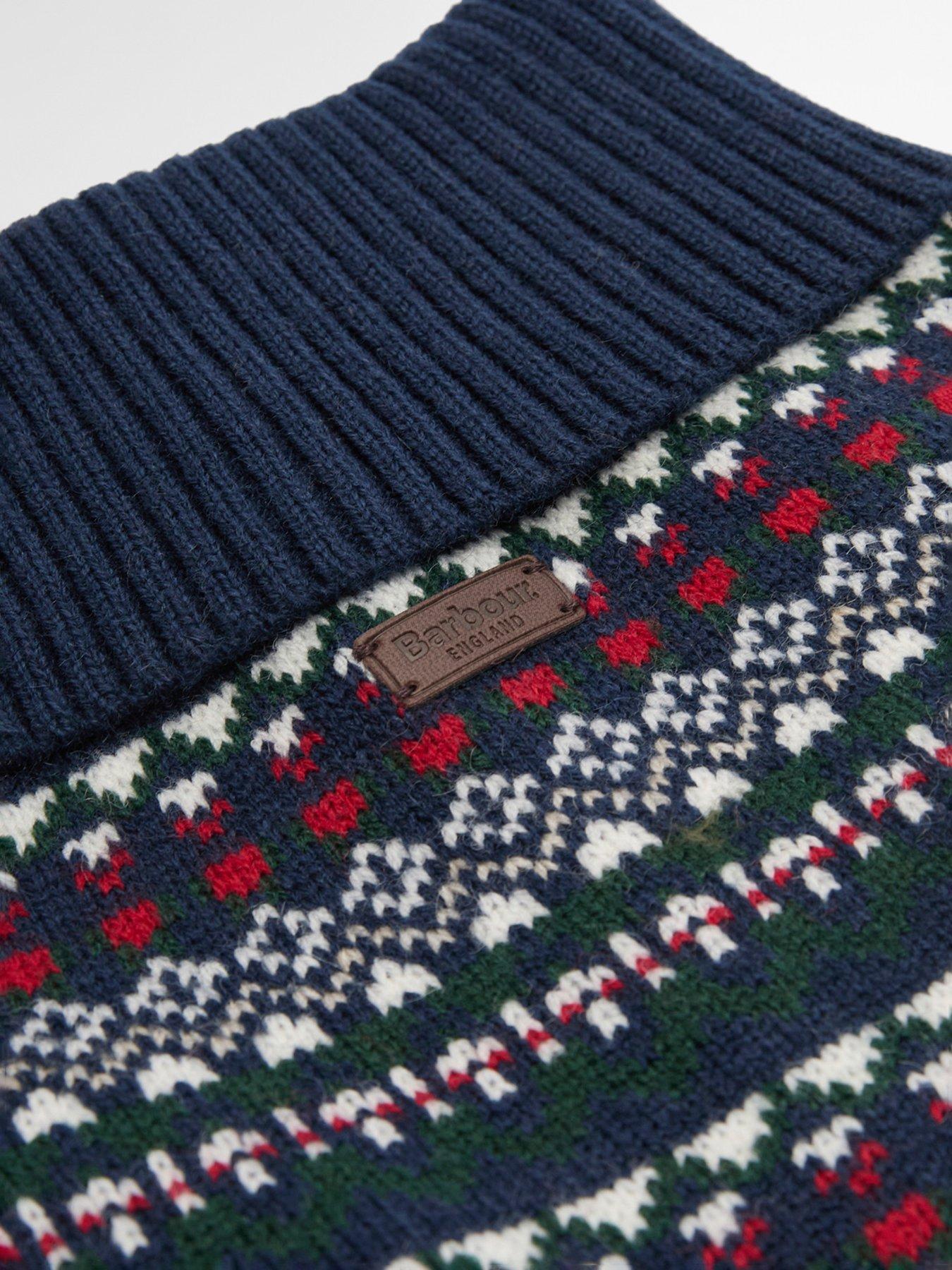 Image 4 of 5 of Barbour Dog Marlow Fairisle Ribbed Neck Dog Jumper - Navy