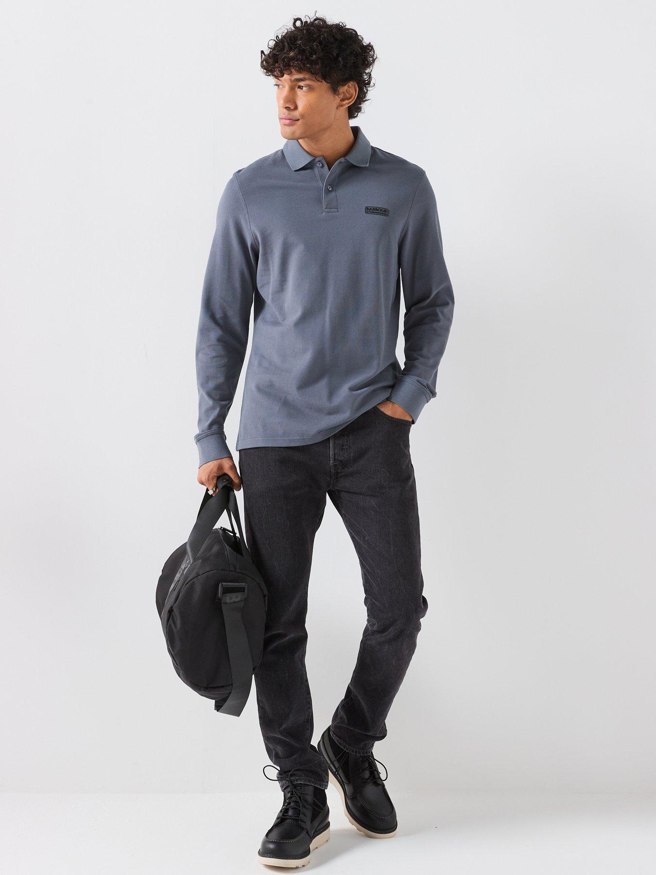 Image 3 of 6 of Barbour International Long Sleeve Polo Shirt - Grey