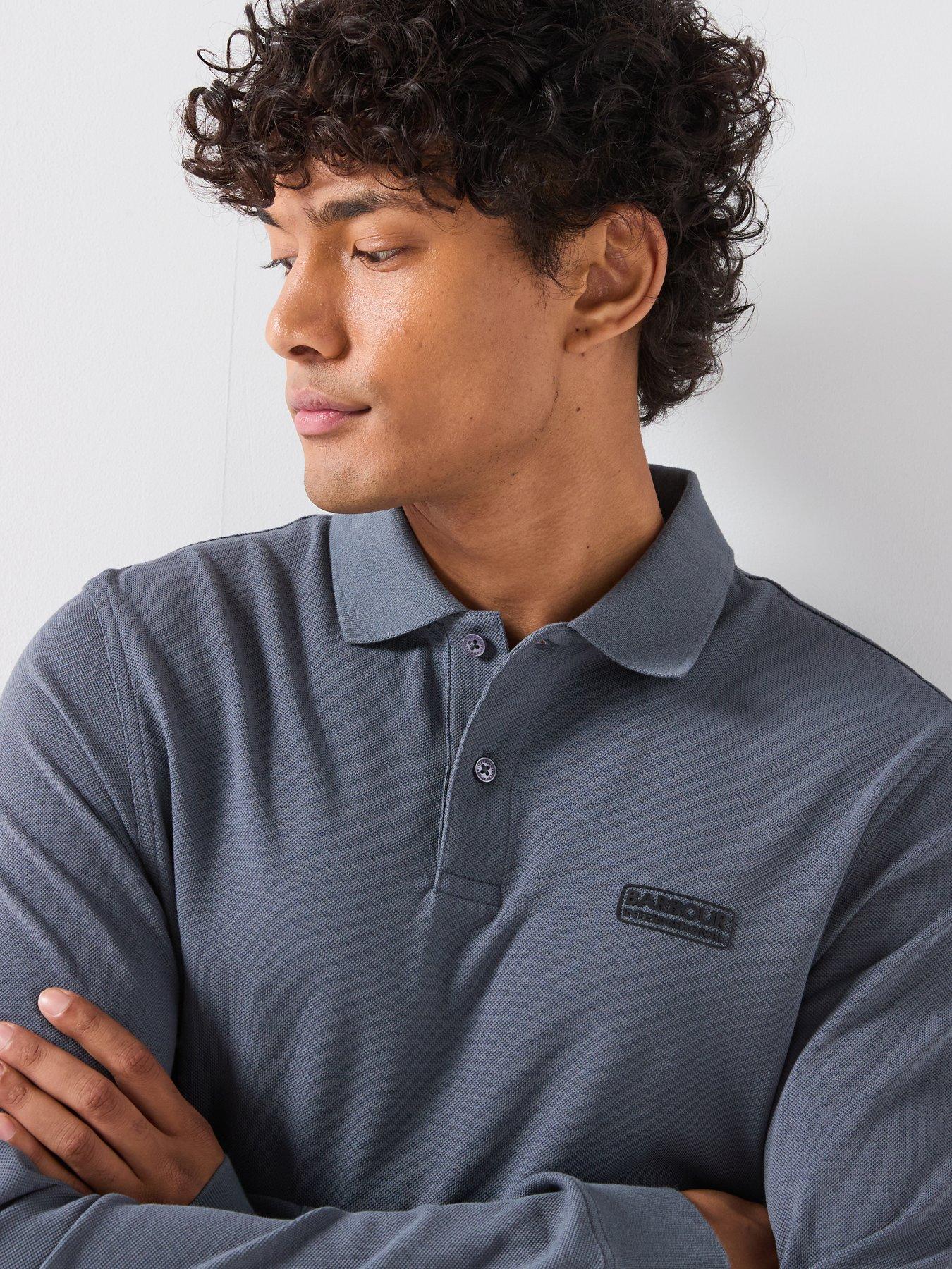 Image 4 of 6 of Barbour International Long Sleeve Polo Shirt - Grey