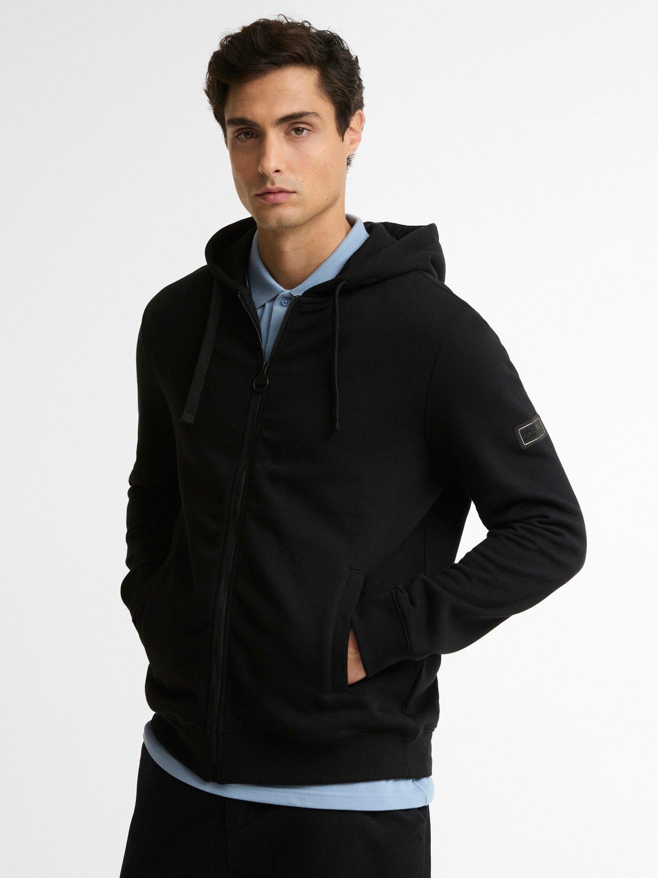 Image 1 of 5 of Barbour International Map Zip Through&nbsp;Hoodie - Black