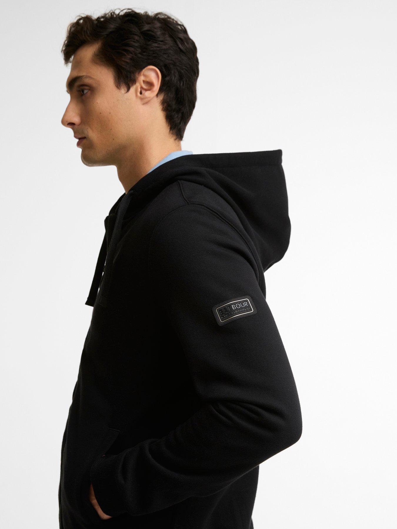 Image 4 of 5 of Barbour International Map Zip Through&nbsp;Hoodie - Black