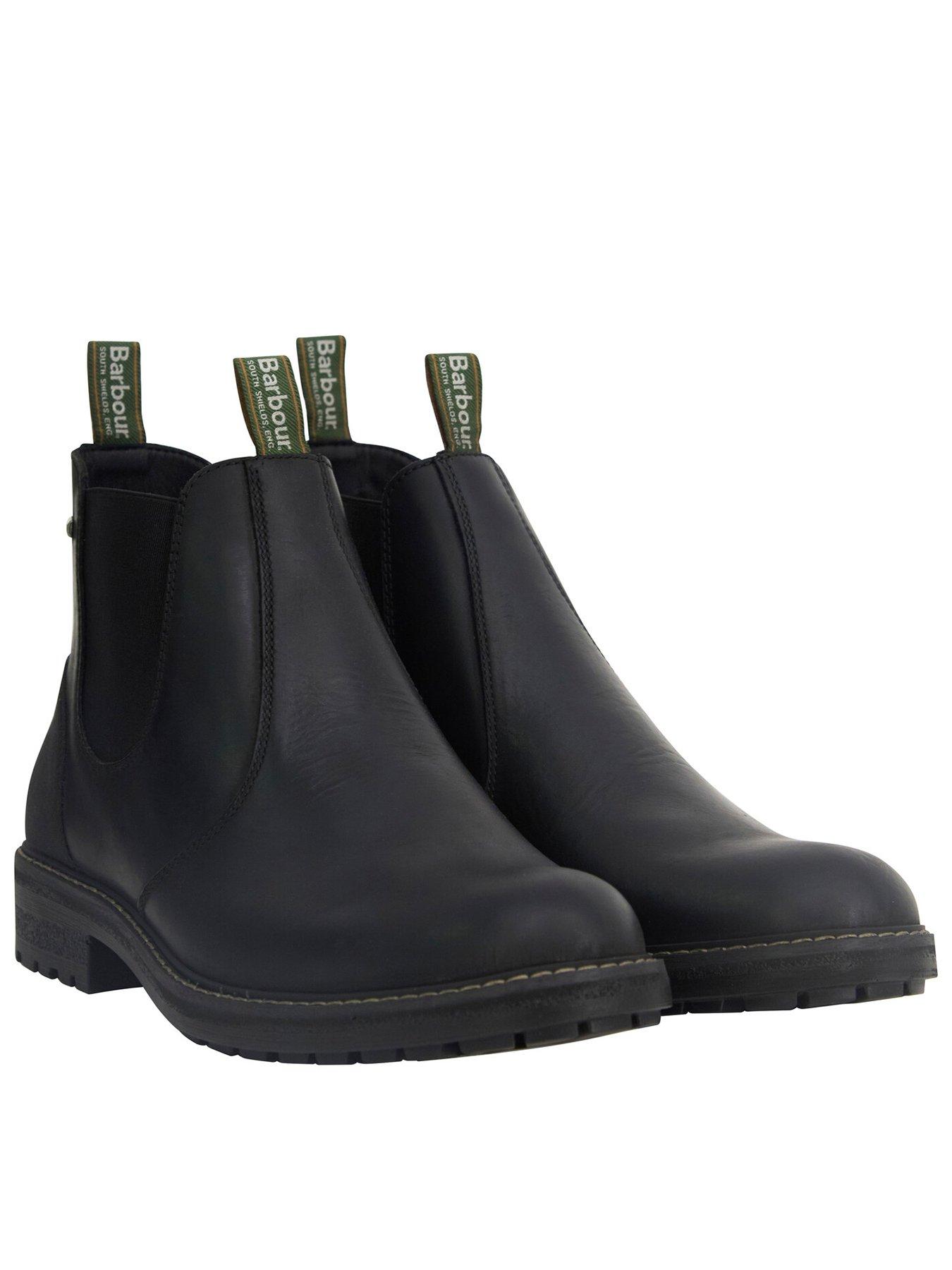 Barbour Mens Embleton Waterproof Waxed Chelsea Pull-On Boots, Black, Size 6, Men