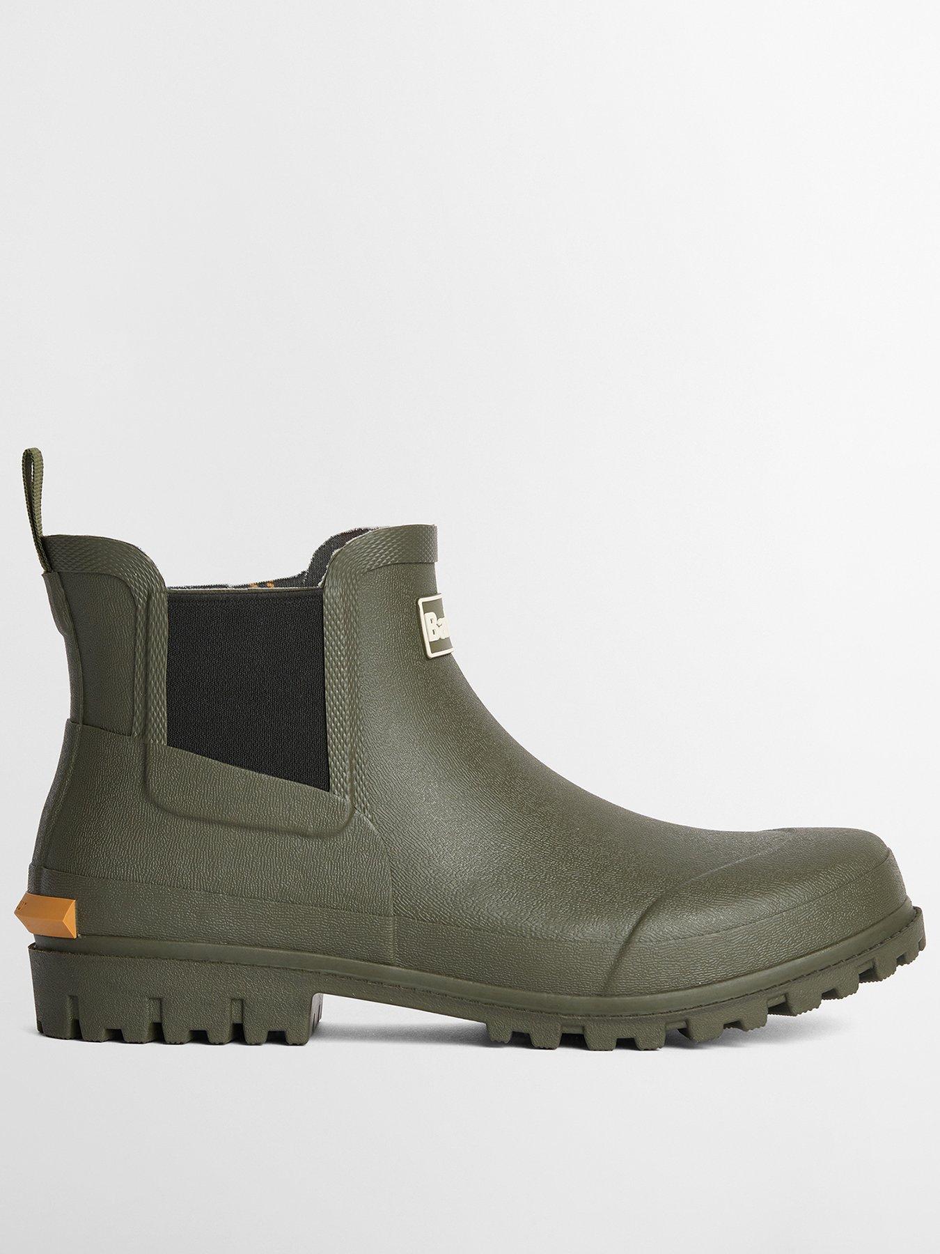 Barbour Men's Andale Chelsea Wellington Boot, Green, Size 8, Men