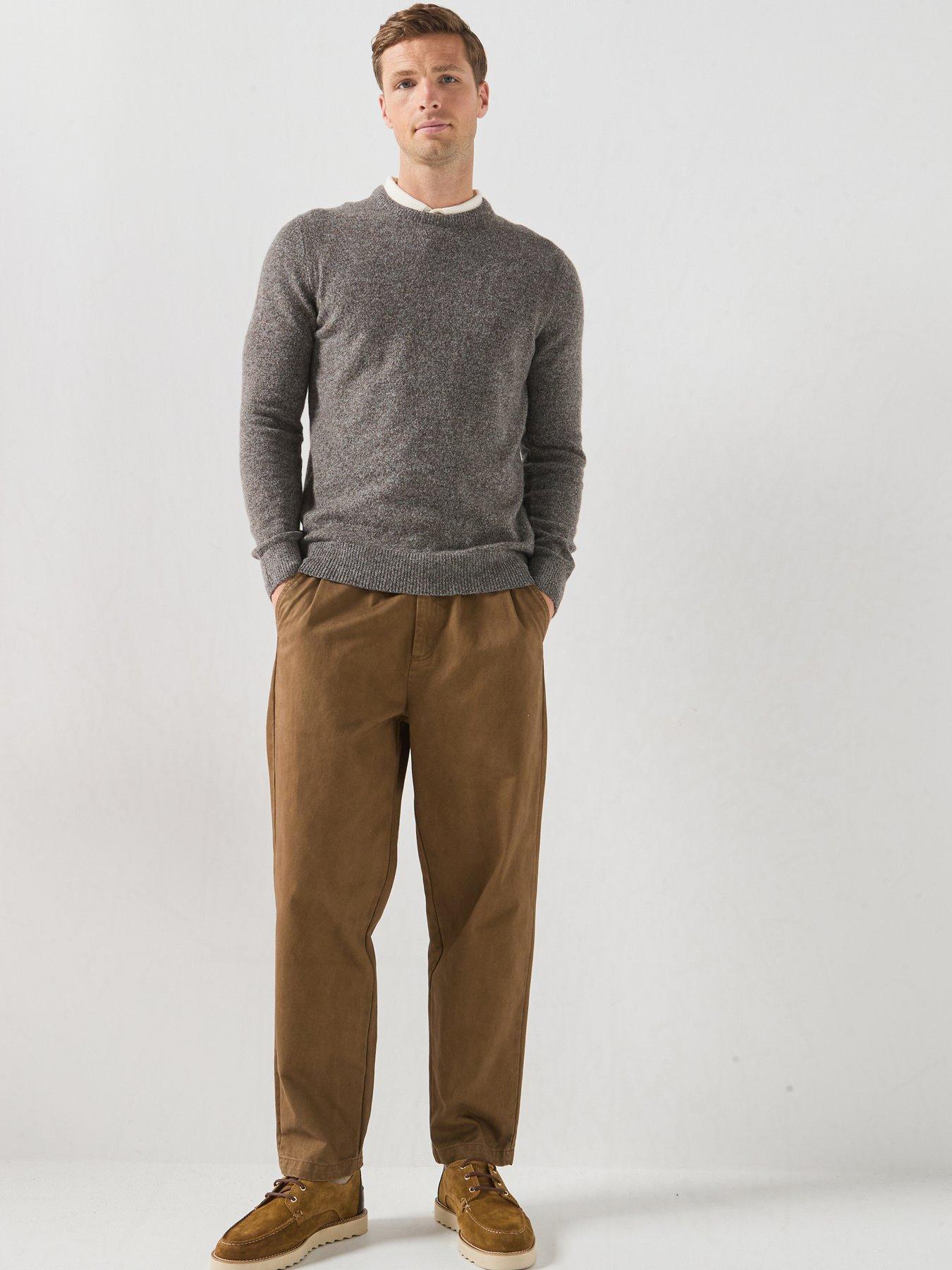 Image 3 of 5 of Barbour Mens Tisbury Wool-Rich Crew Neck Jumper - Grey