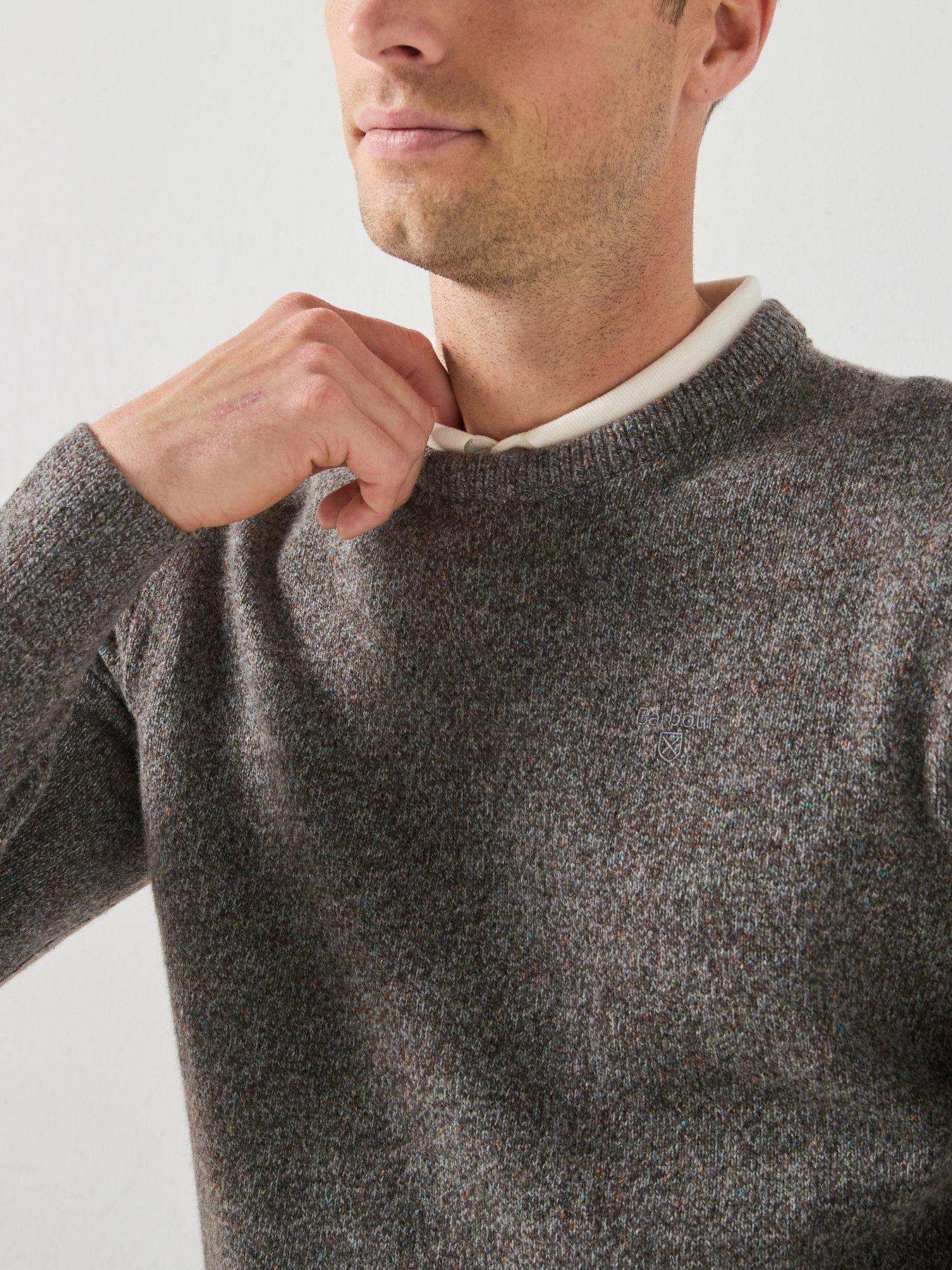 Image 4 of 5 of Barbour Mens Tisbury Wool-Rich Crew Neck Jumper - Grey