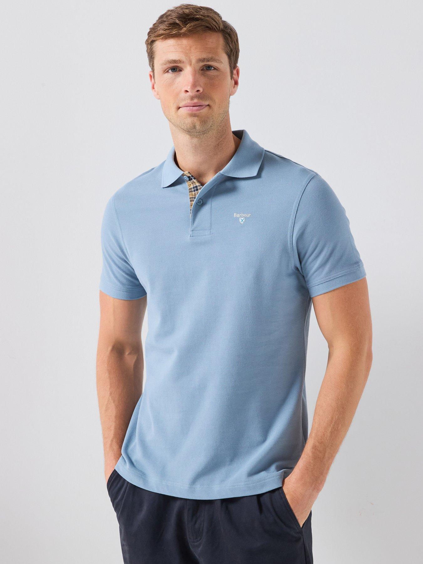 Barbour Tartan Pique Polo Short Sleeve Shirt, Blue, Size Xl, Men