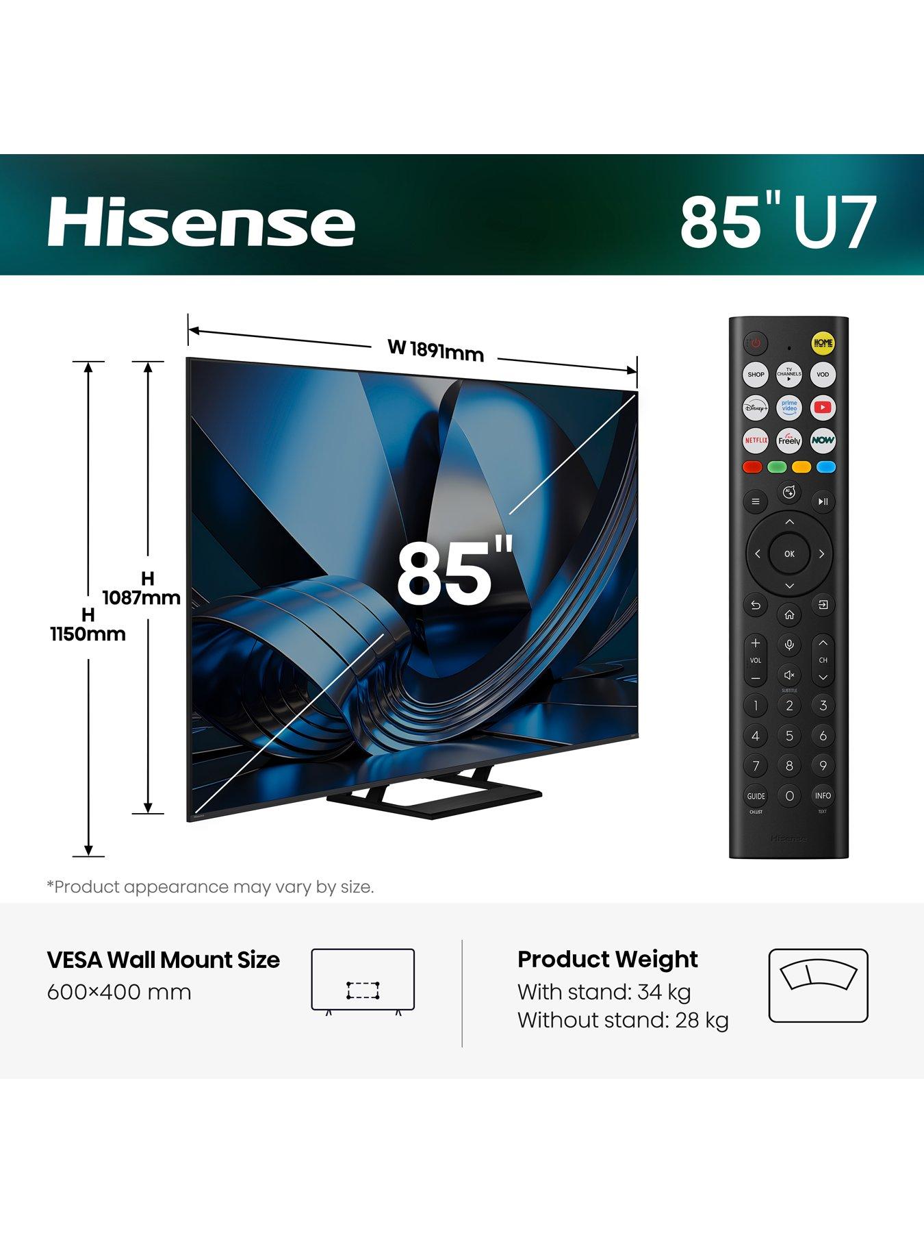 Image 2 of 7 of Hisense 85" U7 Pro Mini LED Smart TV 85U7STUK