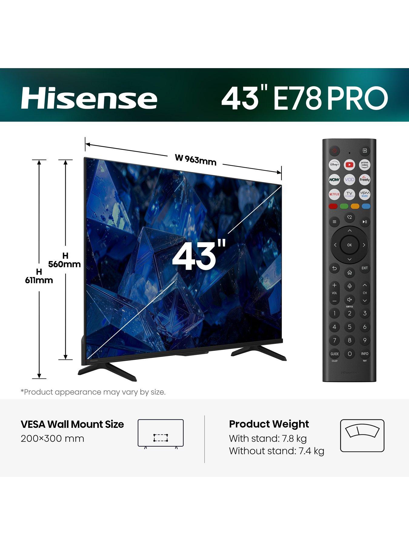 Image 2 of 7 of Hisense 43" E78 Pro QLED Smart TV 43E78STUK