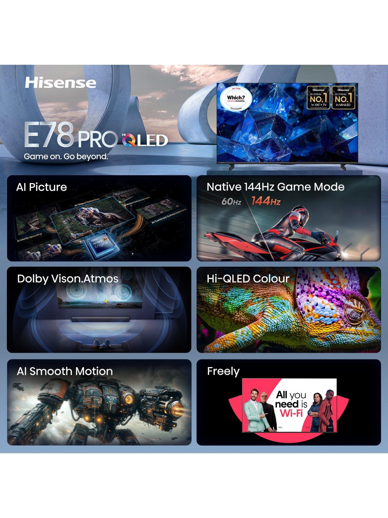 Image 3 of 7 of Hisense 43" E78 Pro QLED Smart TV 43E78STUK