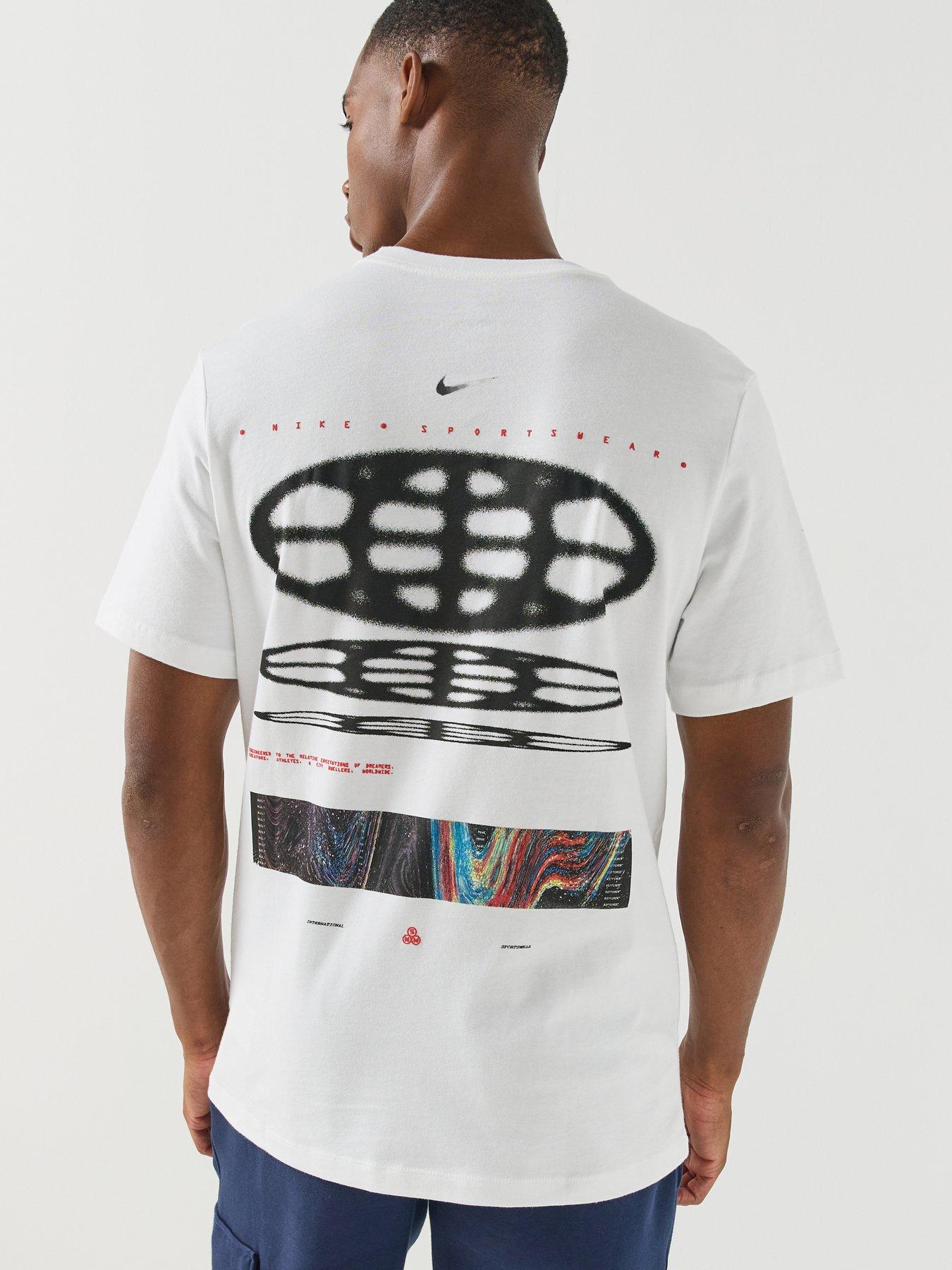 Nike Mens Original Content Globe Back Graphic T-Shirt - White