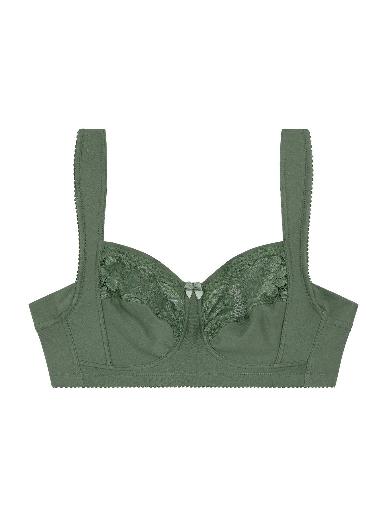 Image 4 of 5 of Miss Mary of Sweden Broderie Anglaise Non-wired Bra - Green