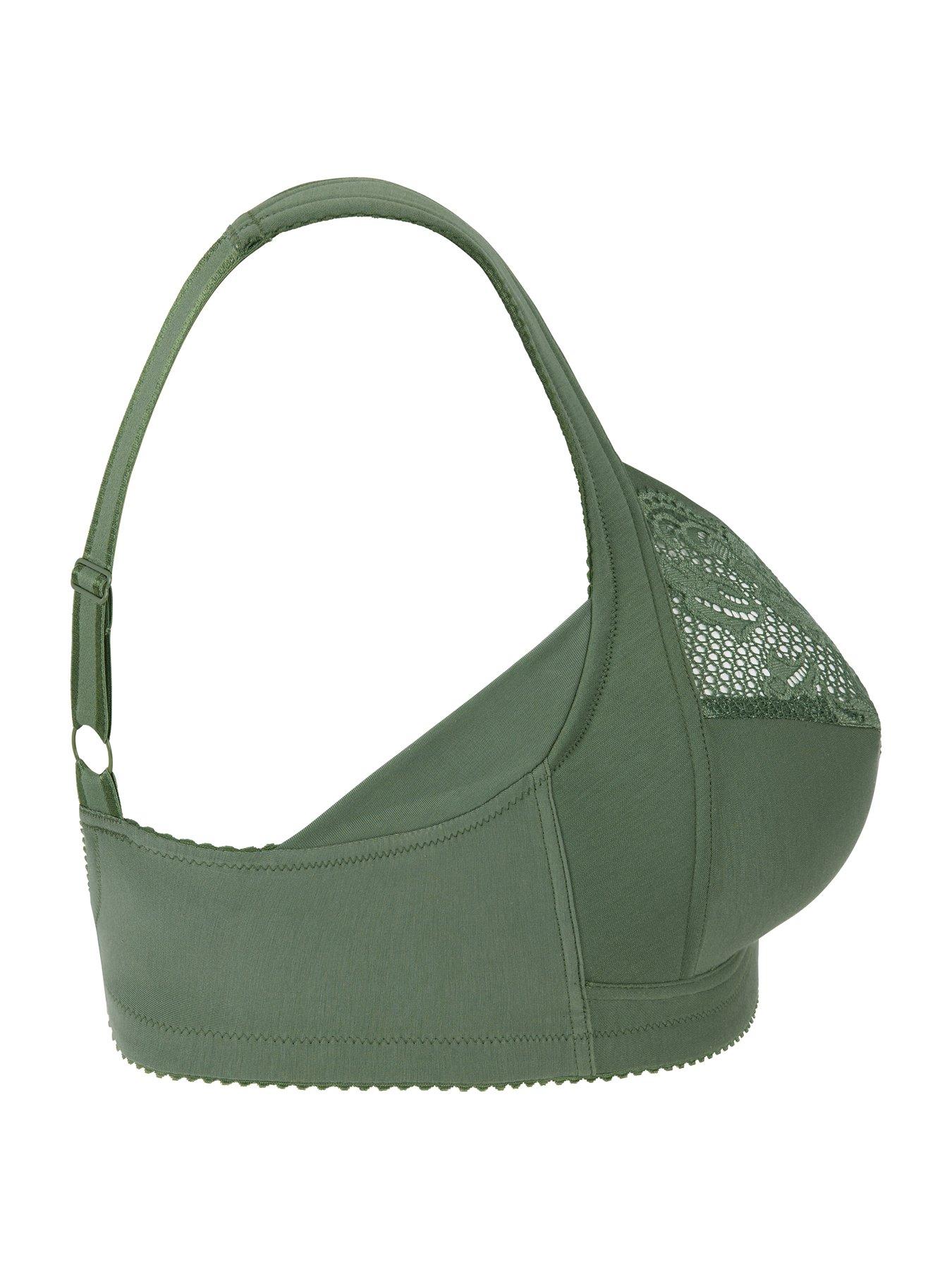 Image 5 of 5 of Miss Mary of Sweden Broderie Anglaise Non-wired Bra - Green