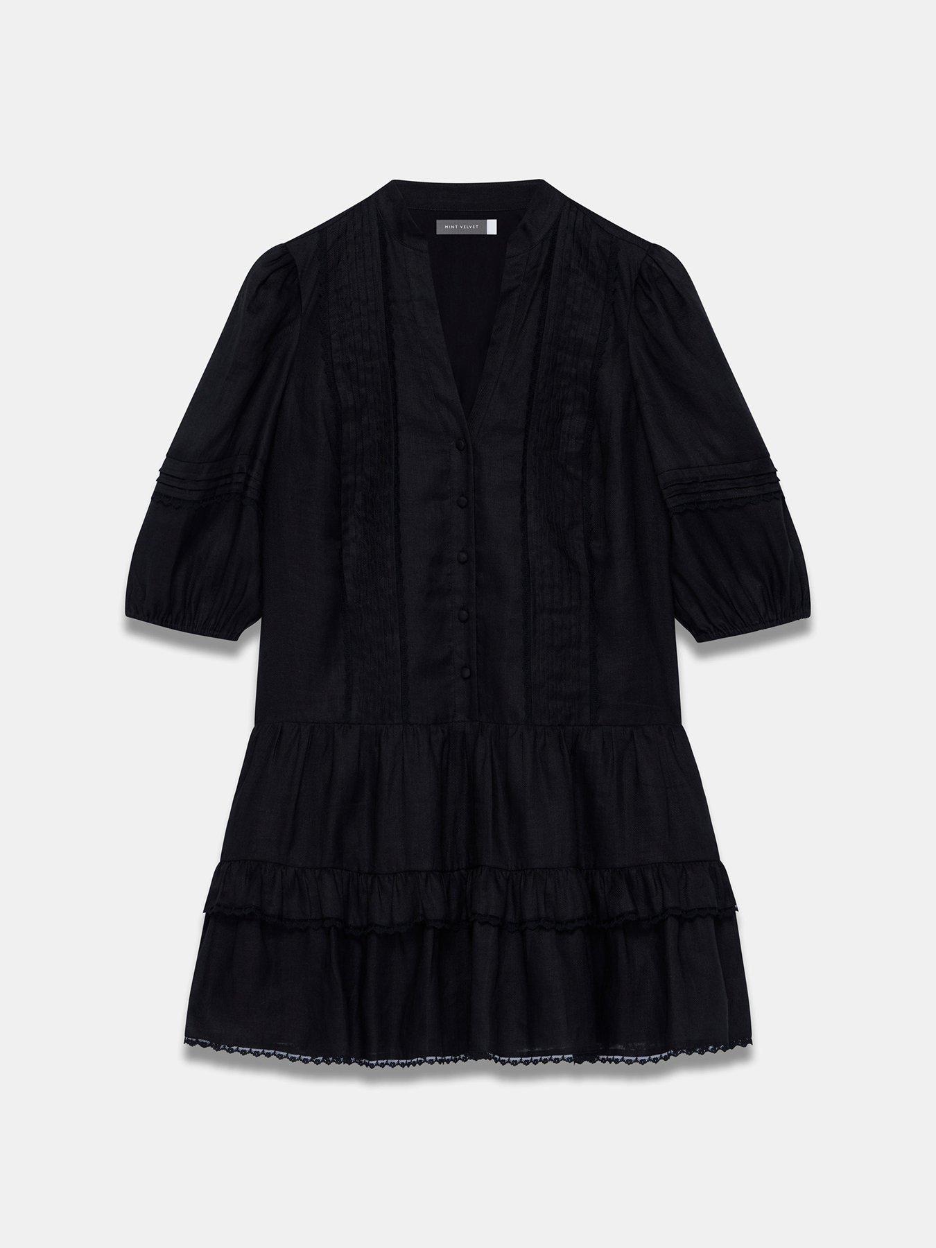 Mint Velvet Ramie Mini Dress - Black | Very