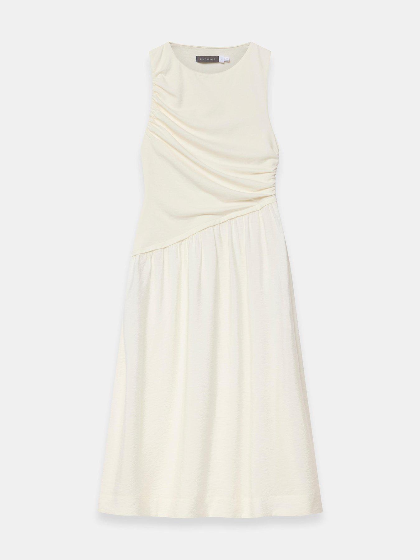 Mint Velvet Ivory Assym Jersey Midi Dress - Cream | Very