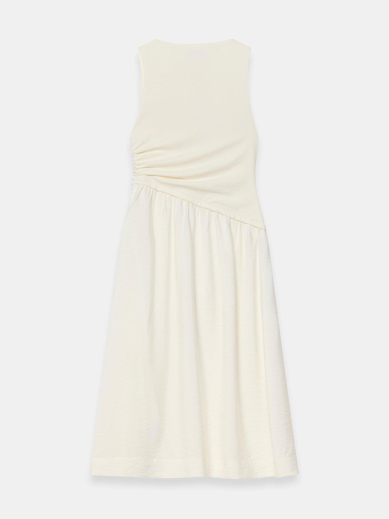 cos asymmetric strap jersey dress Asymmetric Scarf-Detail Midaxi Dress in True Red - 2