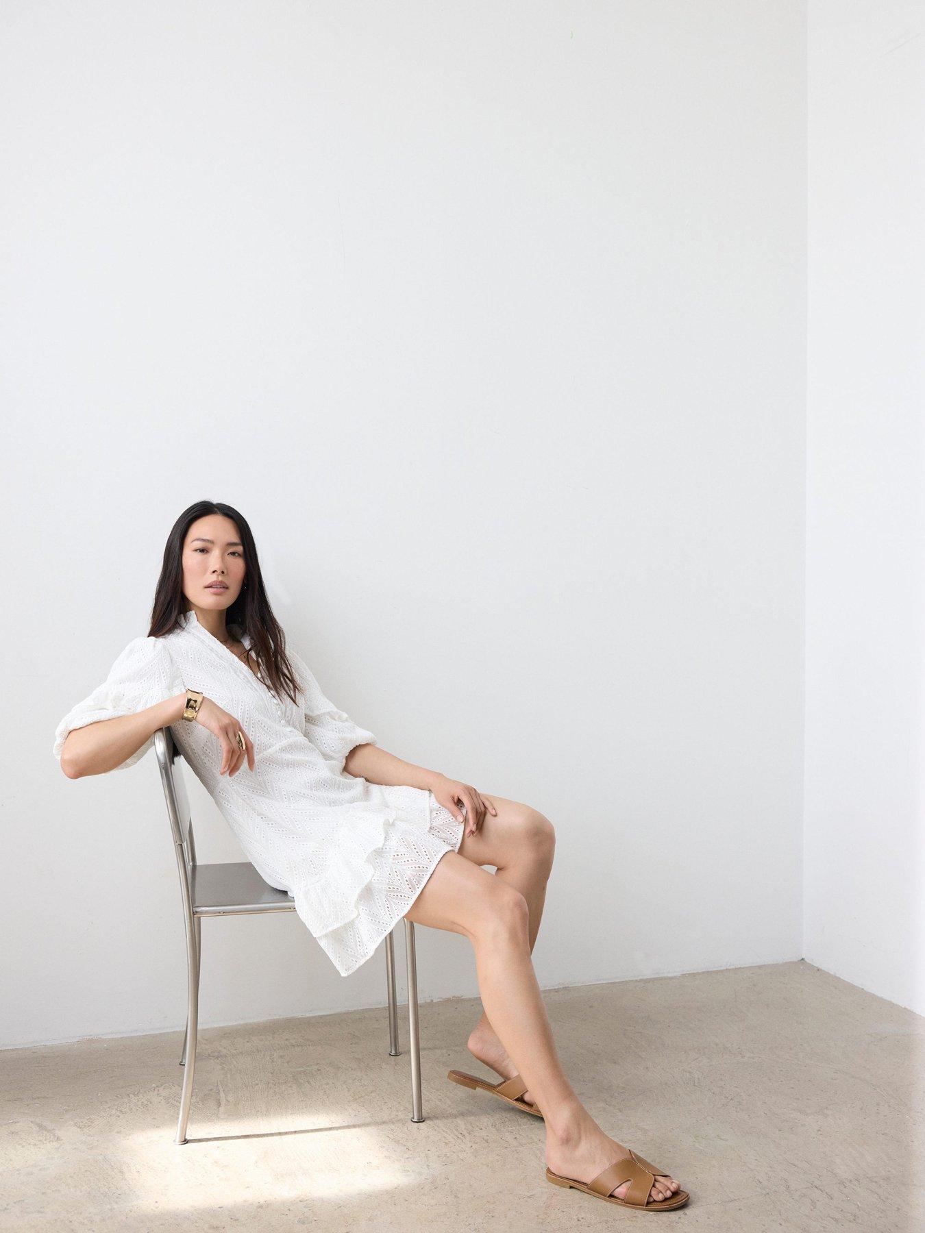 Mint Velvet Ivory Schiffley Mini Dress - White | Very