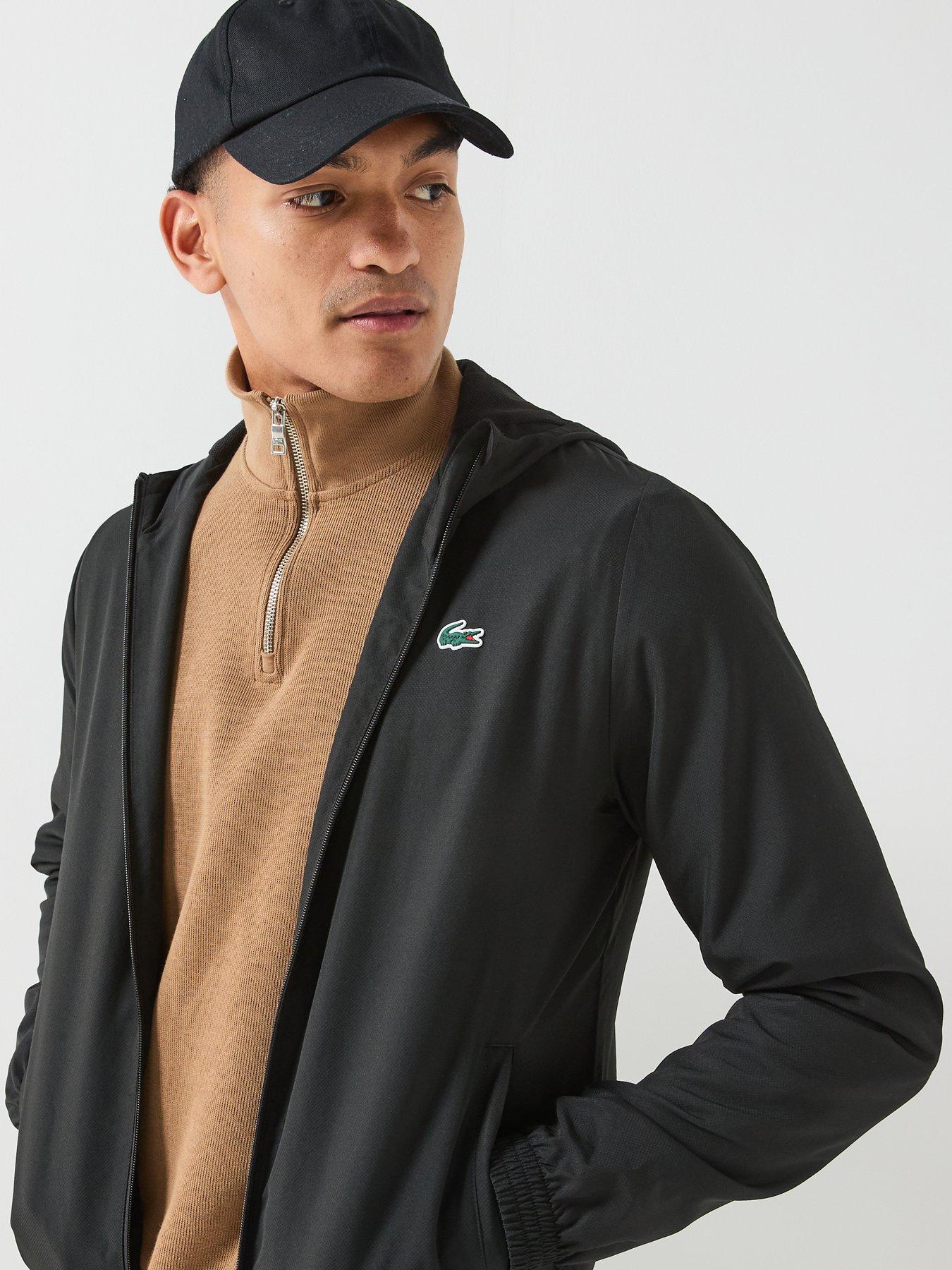 Image 4 of 6 of Lacoste Mens Water-Repellent Regular Fit Sport Jacket - Black
