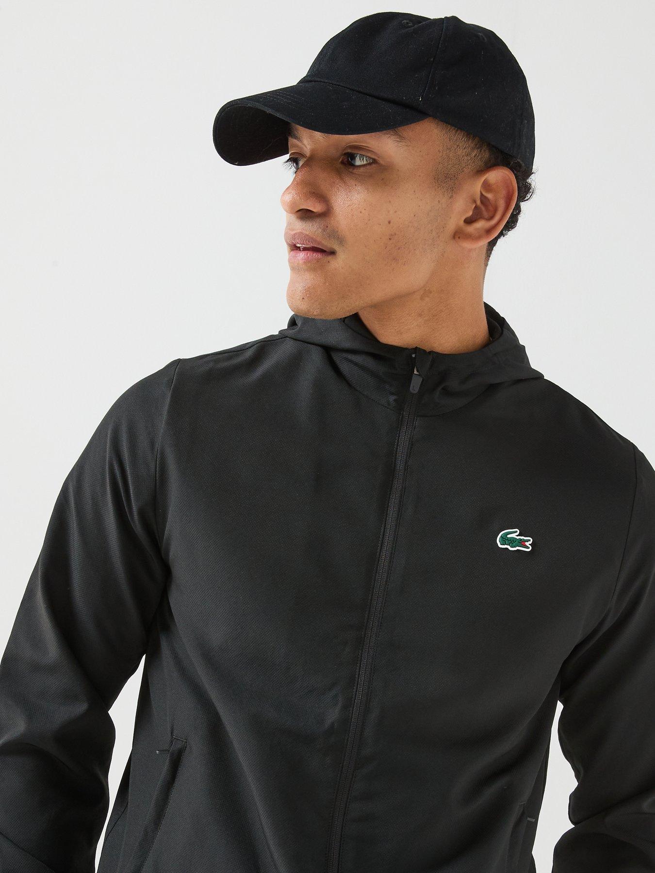Image 5 of 6 of Lacoste Mens Water-Repellent Regular Fit Sport Jacket - Black