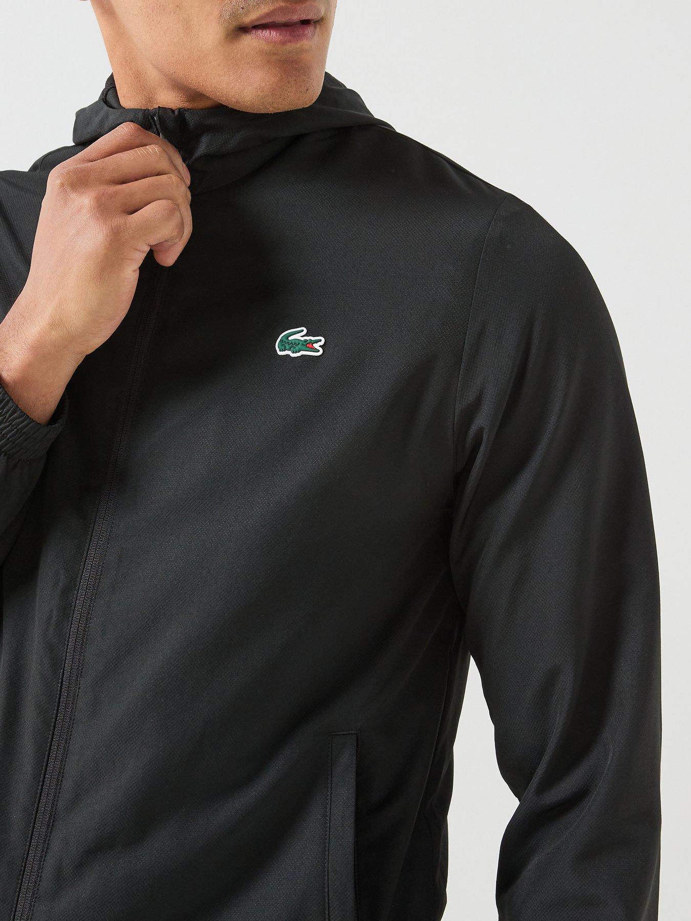 Image 6 of 6 of Lacoste Mens Water-Repellent Regular Fit Sport Jacket - Black
