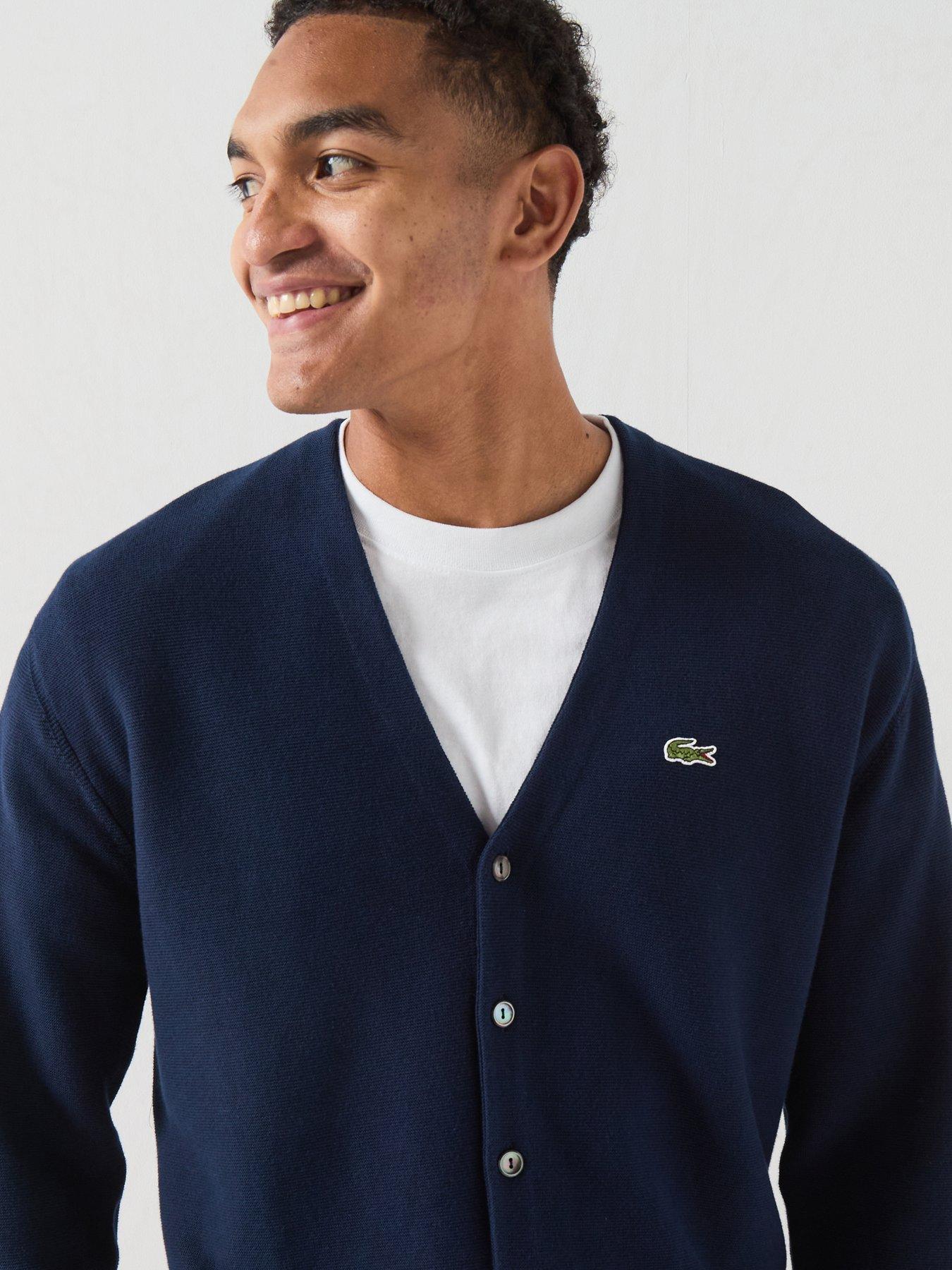 Image 6 of 6 of Lacoste Men's Knitted Button Through Cardigan - Navy