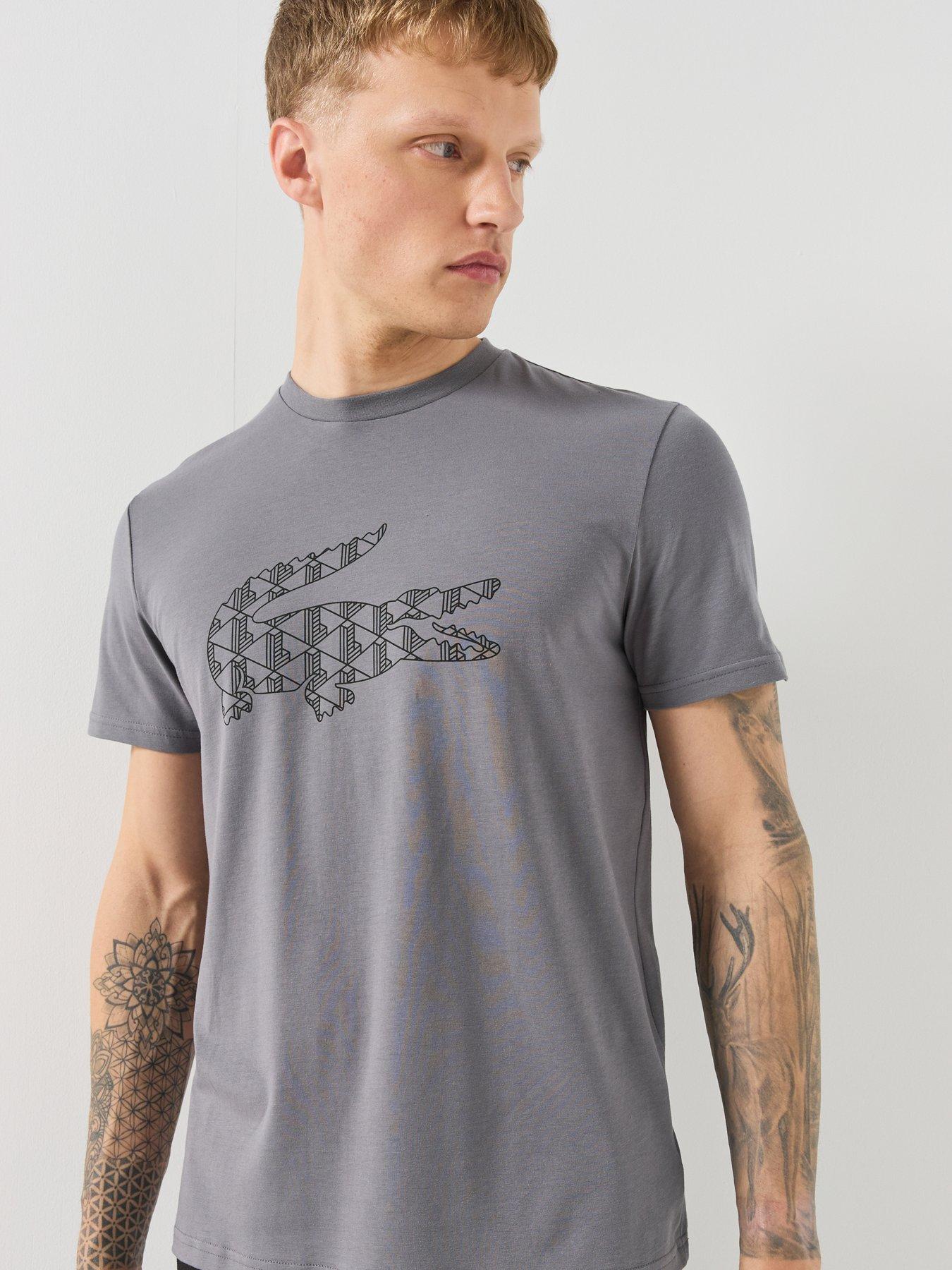 Image 4 of 5 of Lacoste Mens Jacquard Croc Short Sleeve Pyjama Set - Black
