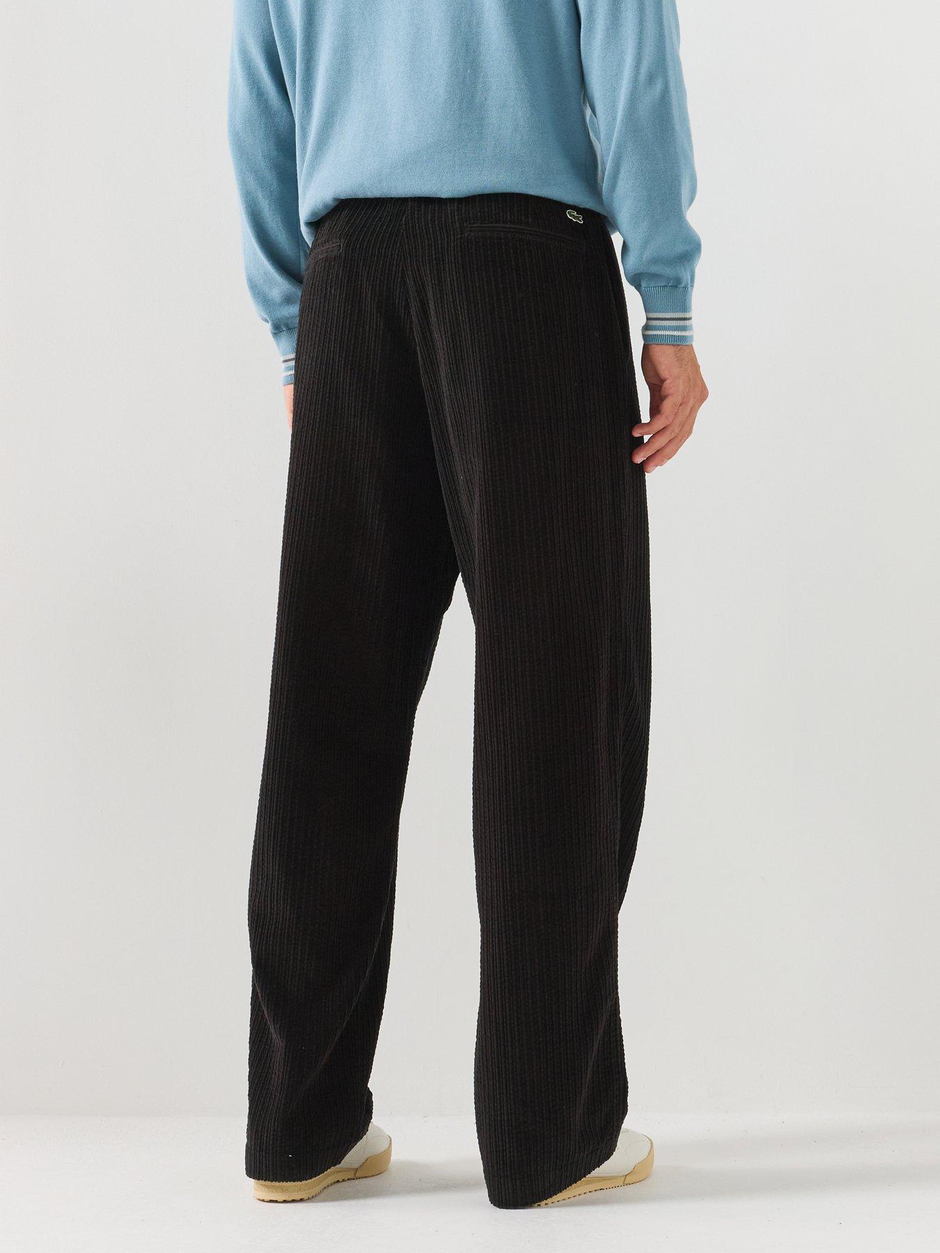 Image 2 of 5 of Lacoste Relaxed Fit Elasticated Corduroy Trousers - Black