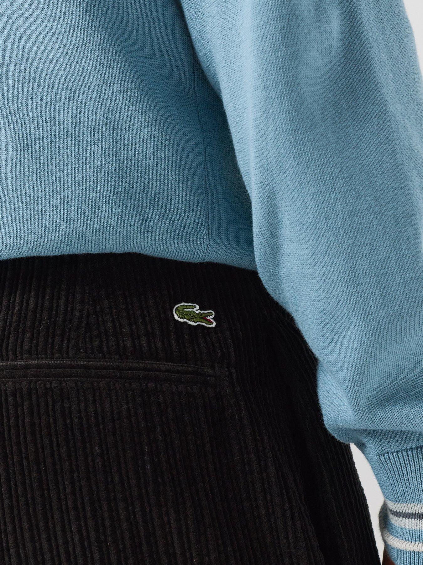 Image 5 of 5 of Lacoste Relaxed Fit Elasticated Corduroy Trousers - Black