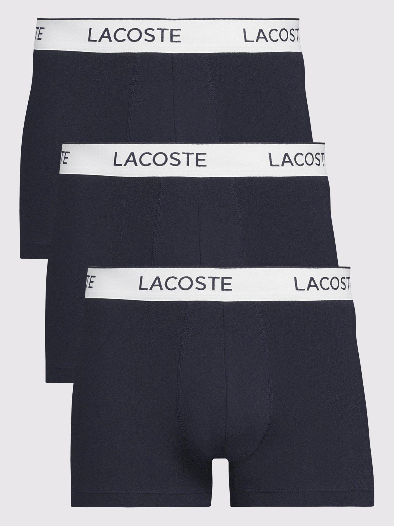 Lacoste Men's Navy/White 3 Pack Trunks - Image 5