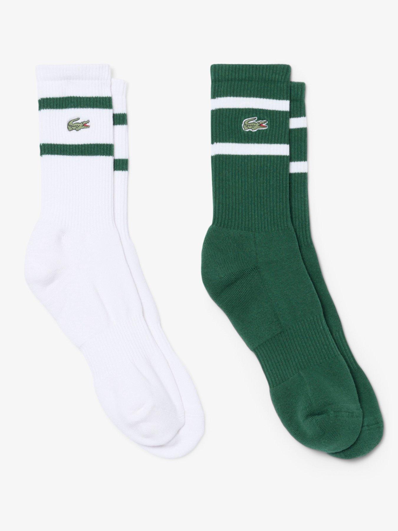 Lacoste 2 Pack Ribbed Crew Socks - Green
