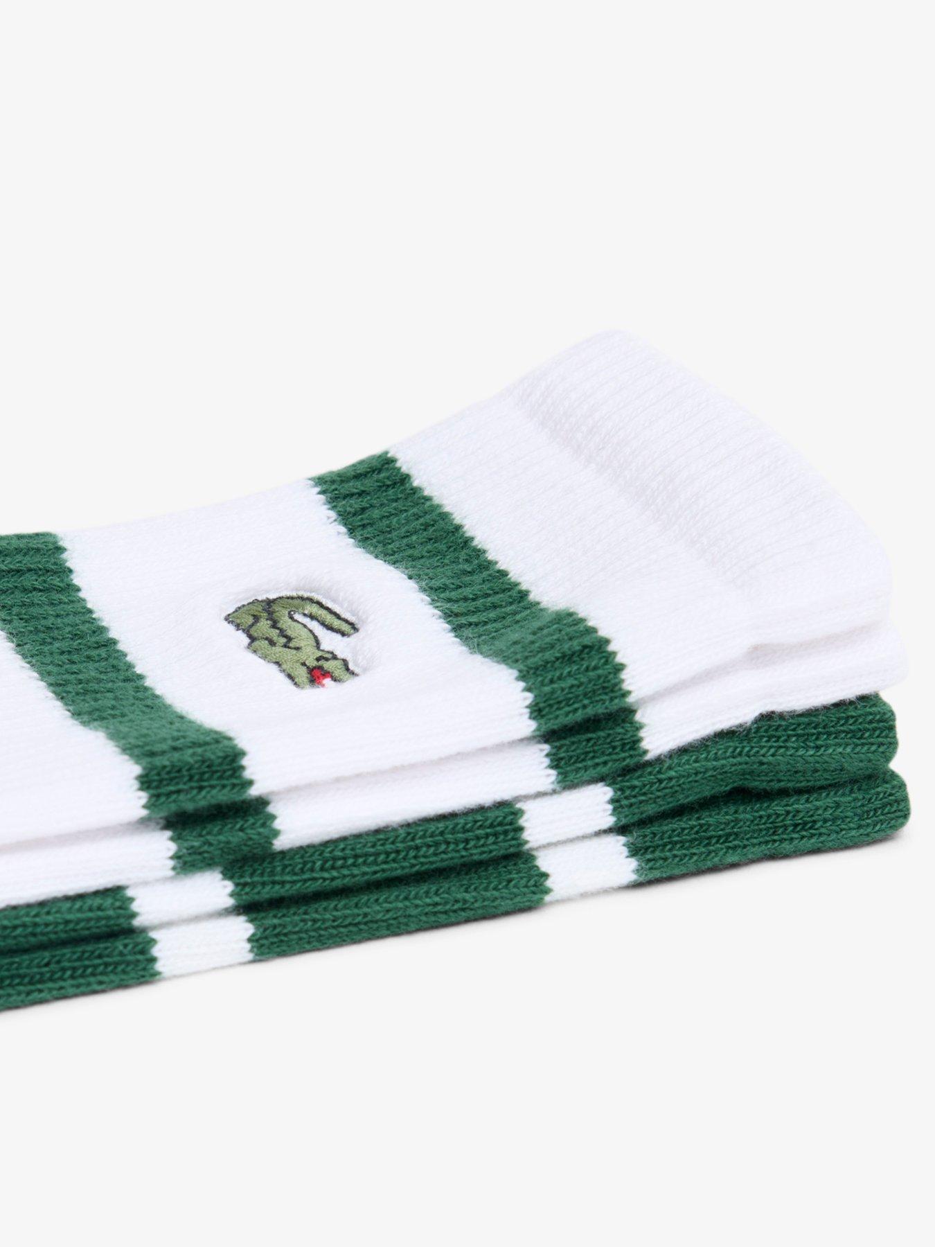 Image 2 of 3 of Lacoste 2 Pack Ribbed Crew Socks - Green