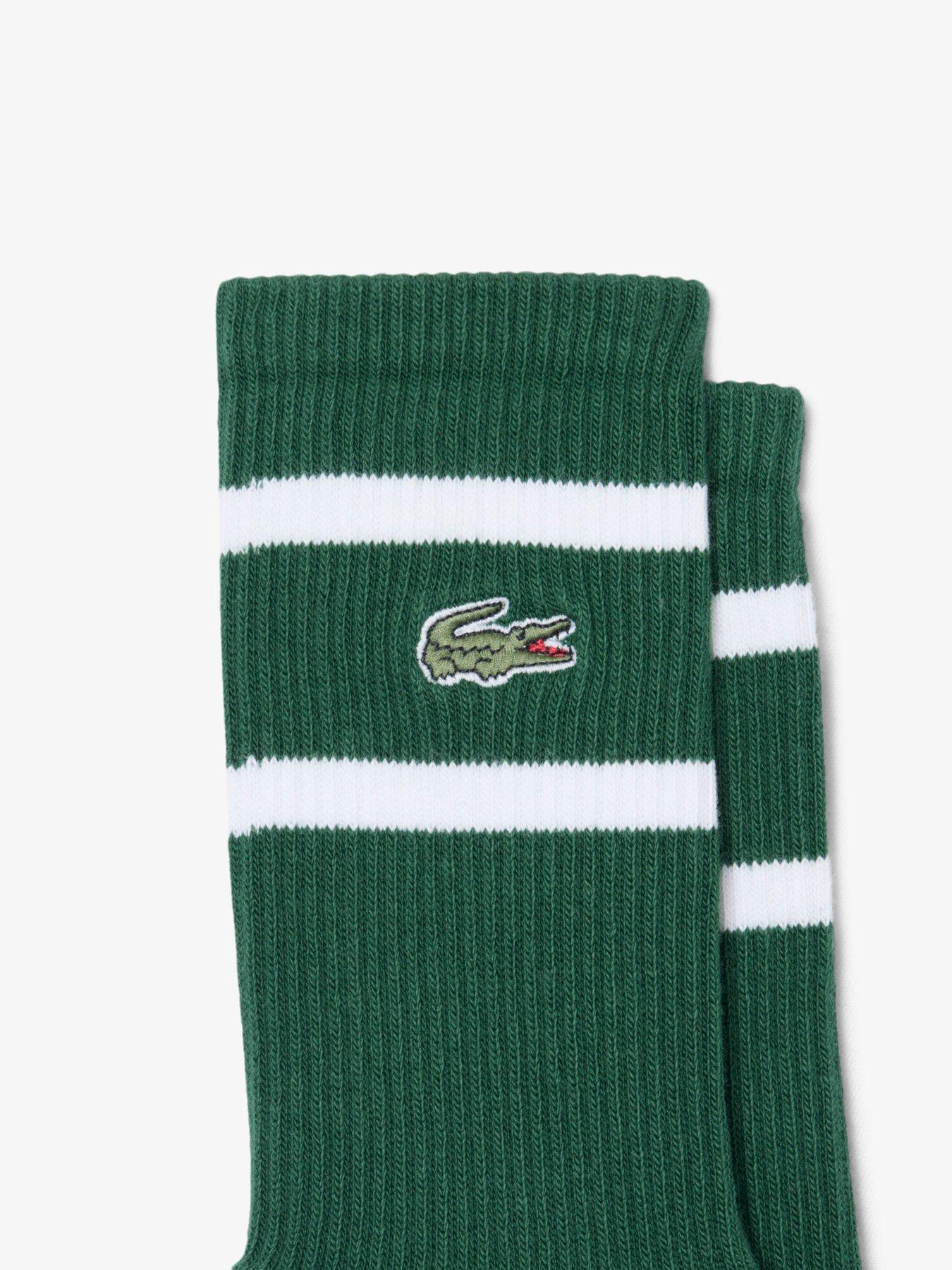 Image 3 of 3 of Lacoste 2 Pack Ribbed Crew Socks - Green