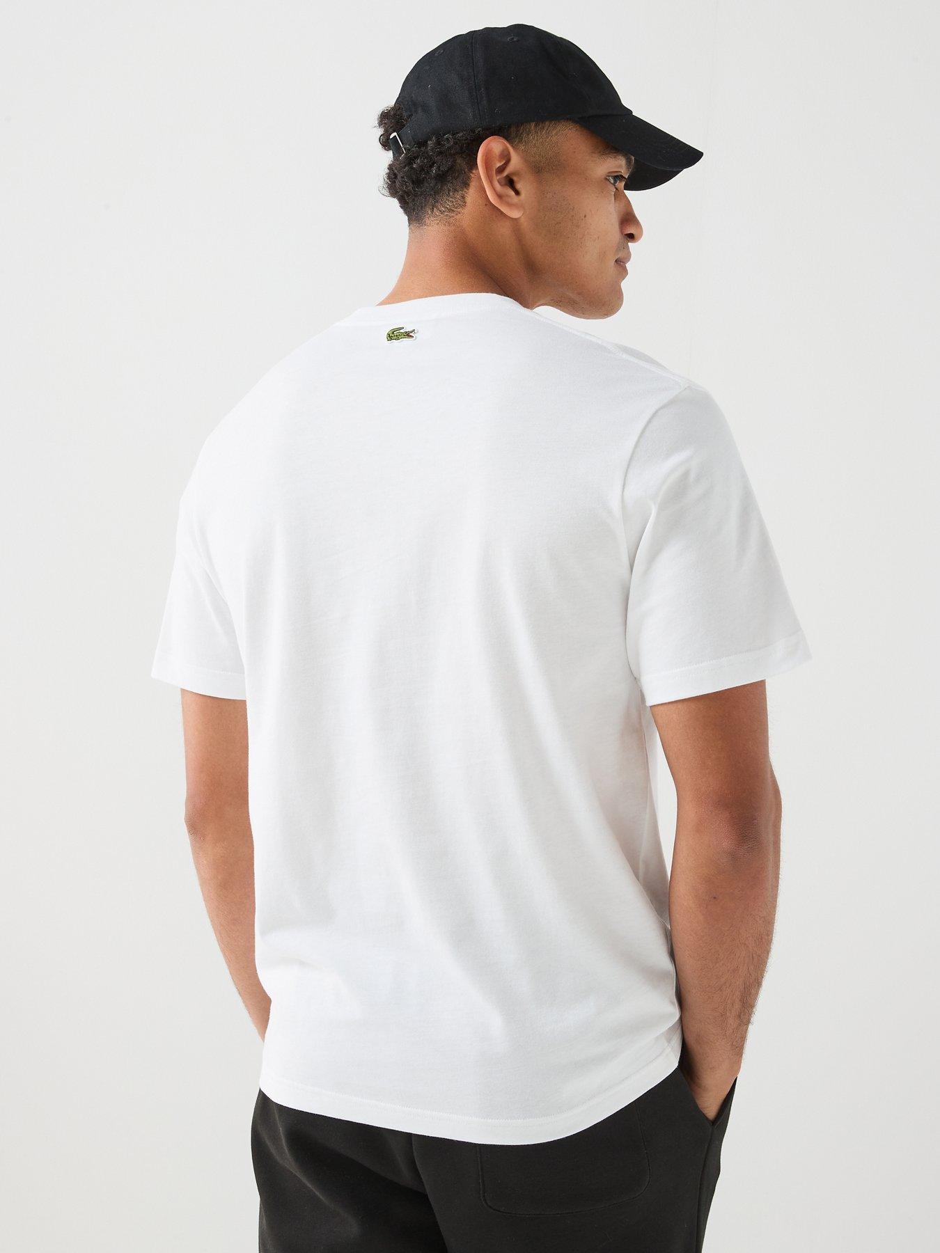 Image 2 of 6 of Lacoste Mid Weight Croc T-Shirt - White