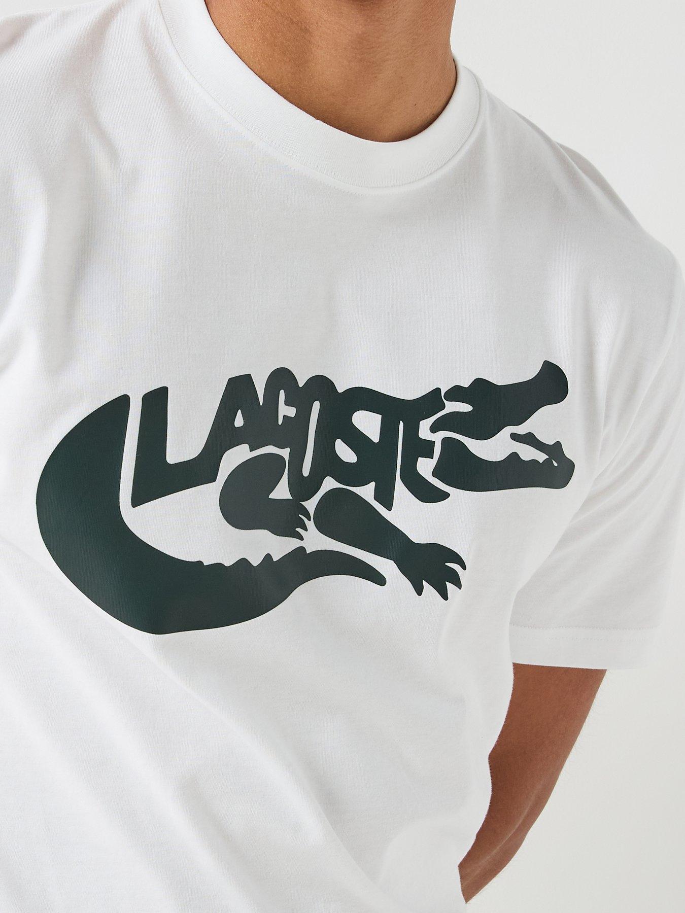 Image 4 of 6 of Lacoste Mid Weight Croc T-Shirt - White