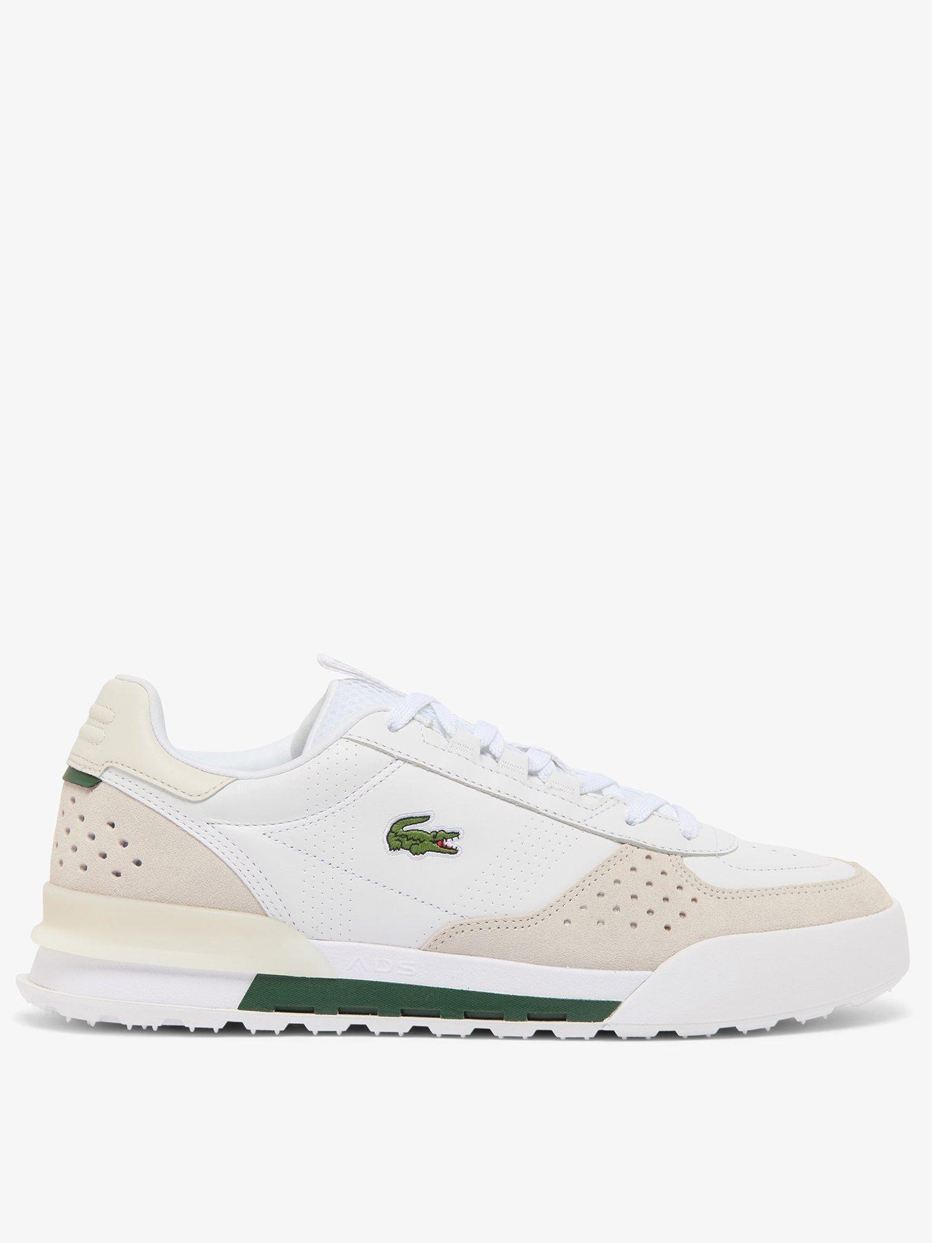Lacoste Men’s Slam Break Leather Sneakers - White  &  Off White