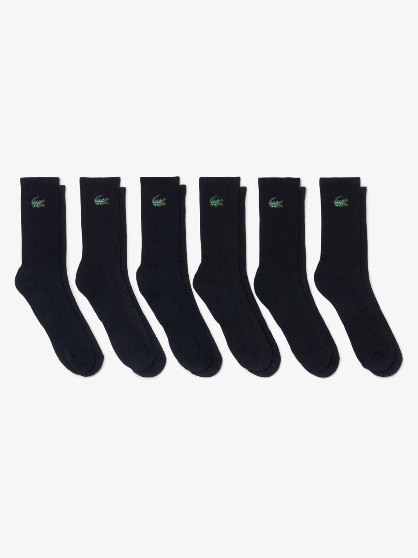 Lacoste 6 Pack Crew Socks - Black
