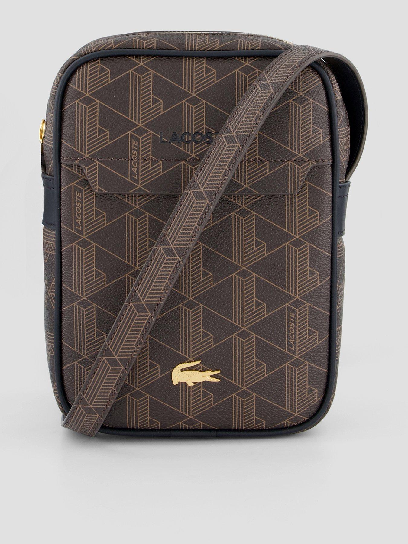 Lacoste Monogram Cross Body Bag - Brown